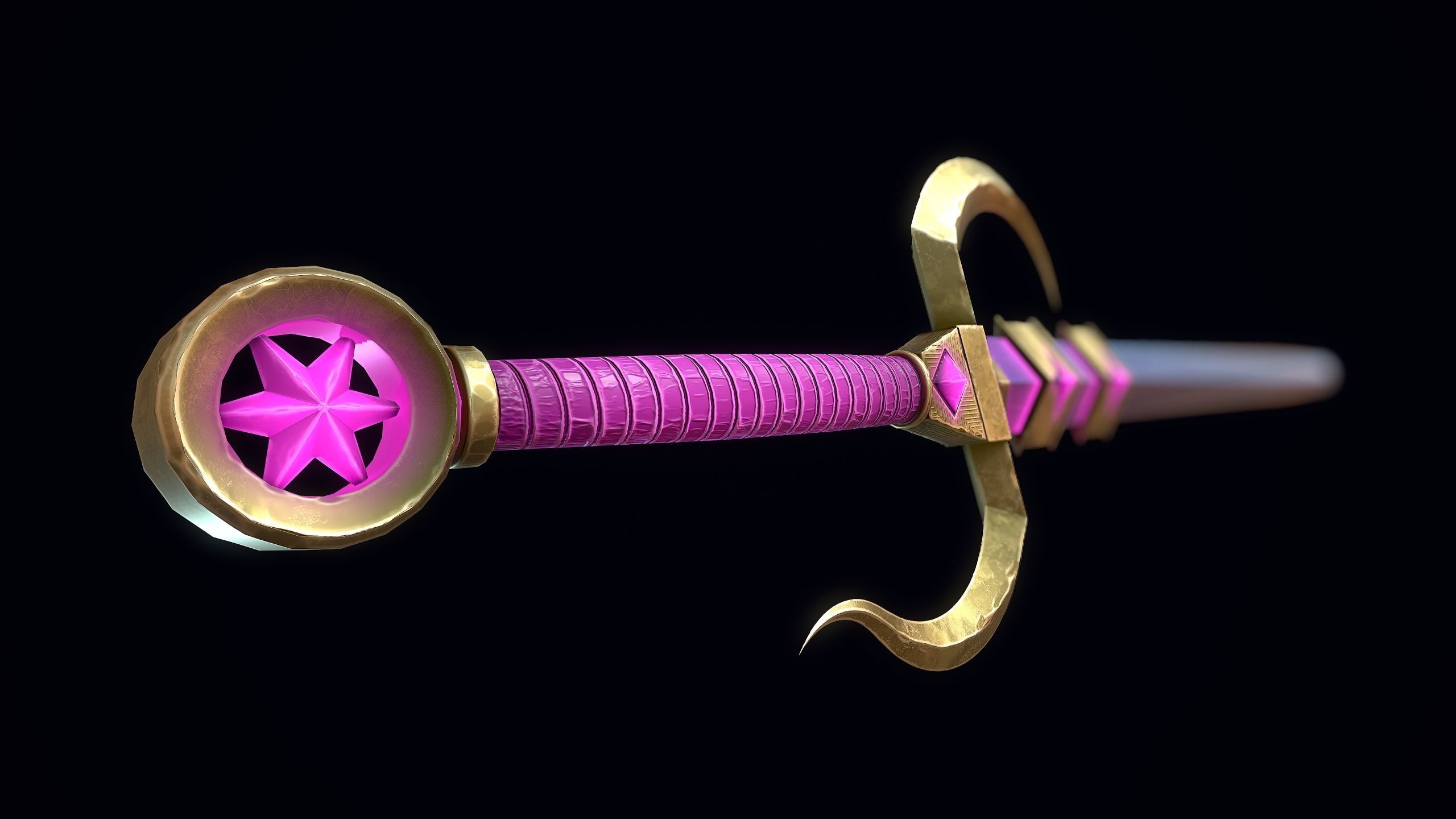 Starlight Sword Low-poly 3D model_5