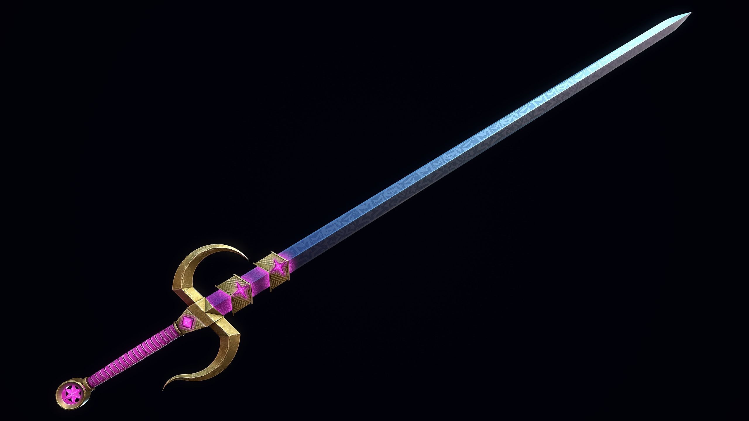 Starlight Sword Low-poly 3D model_3