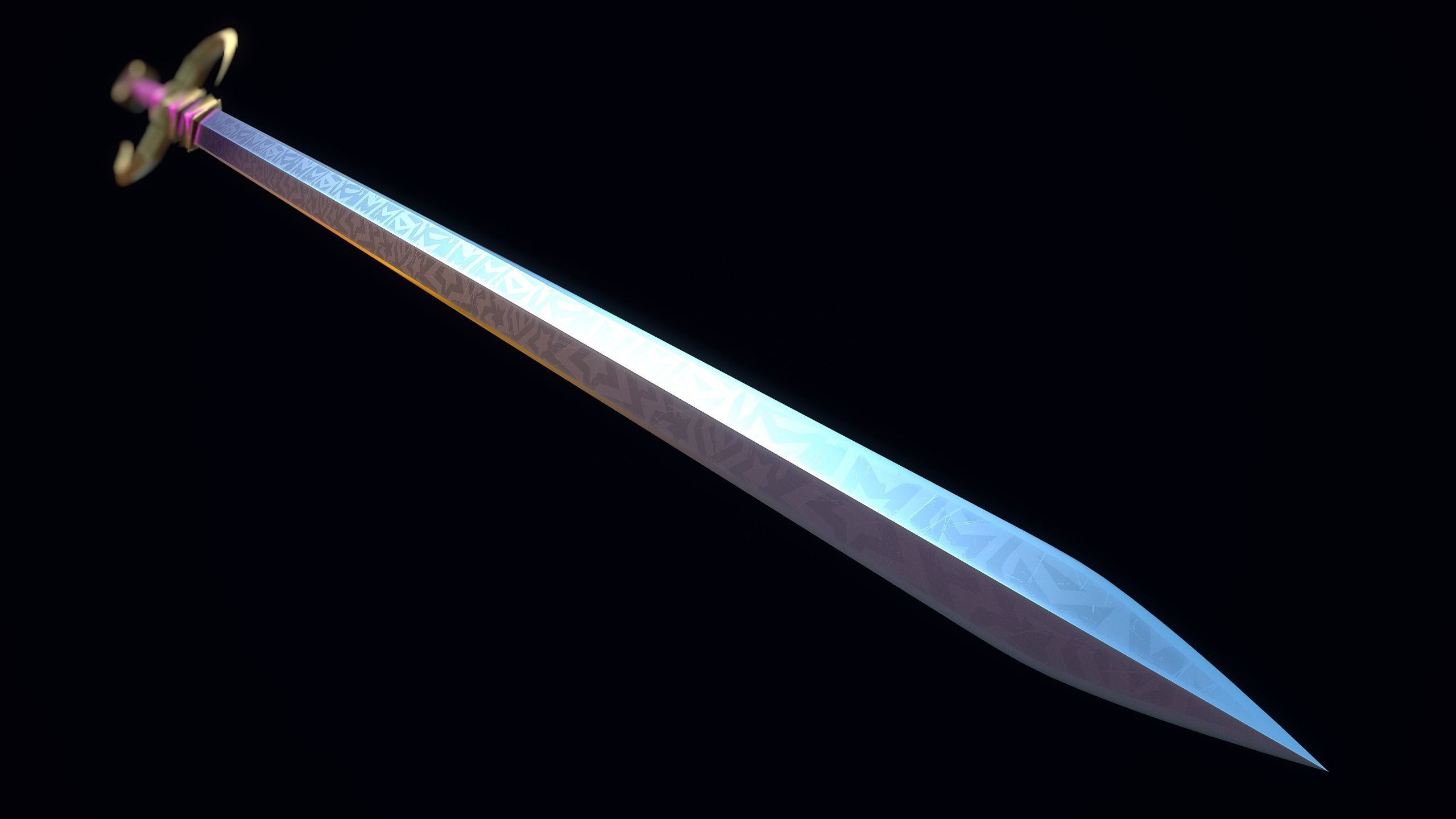 Starlight Sword Low-poly 3D model_4