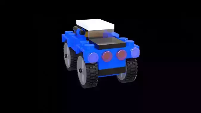 Lego car with assembling animation