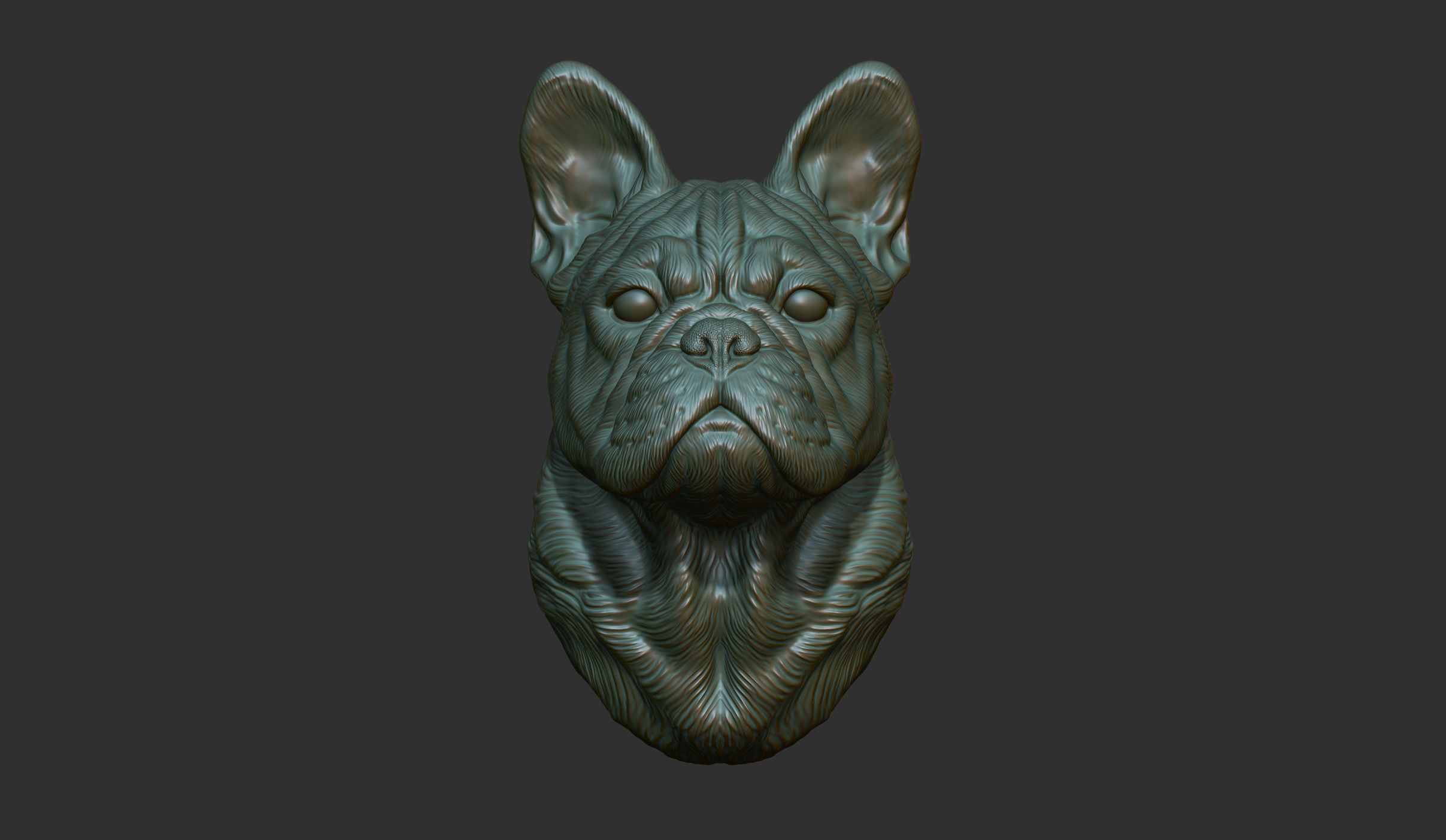 French bulldog bust 3D print model_8