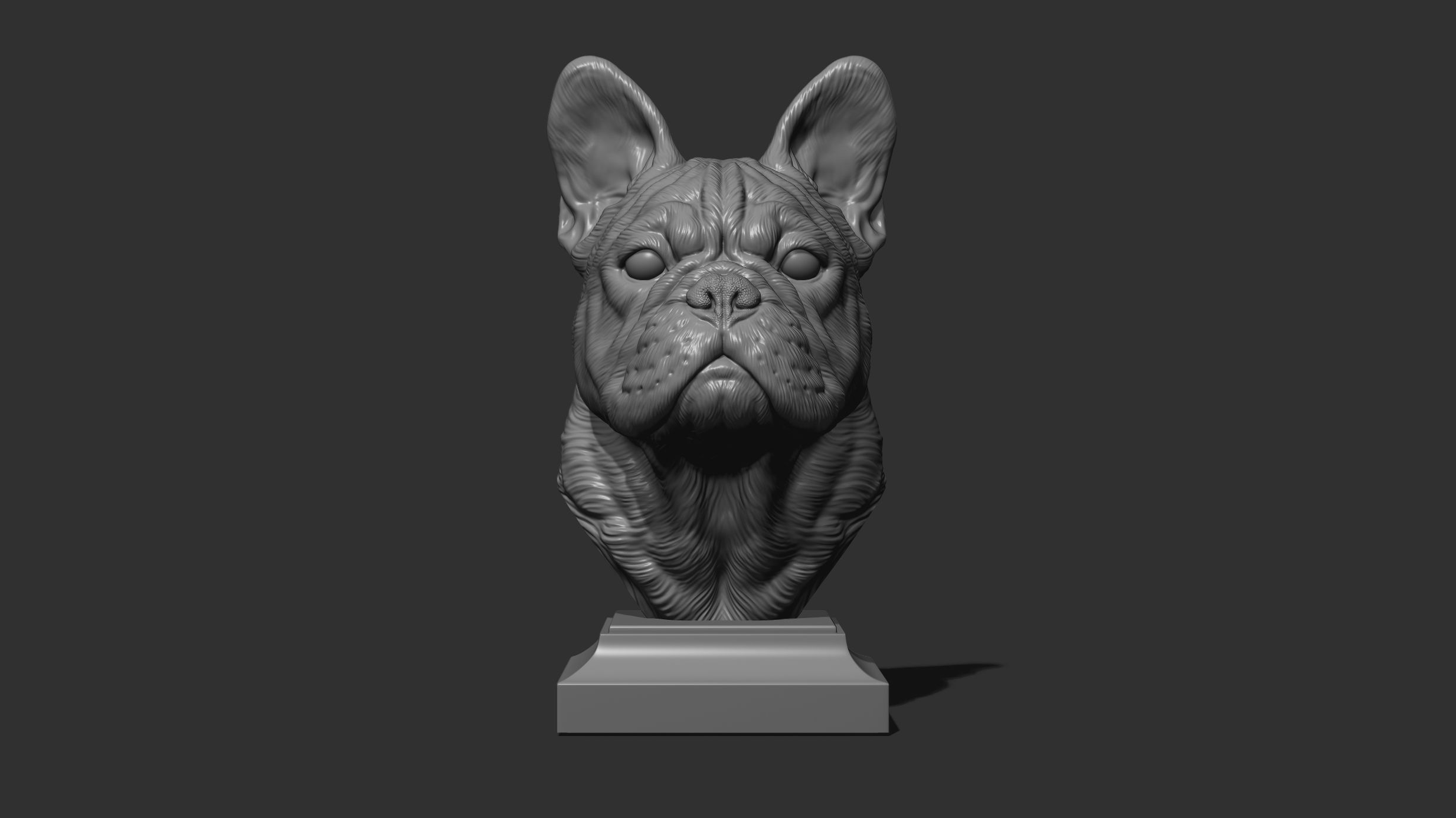 French bulldog bust 3D print model_14