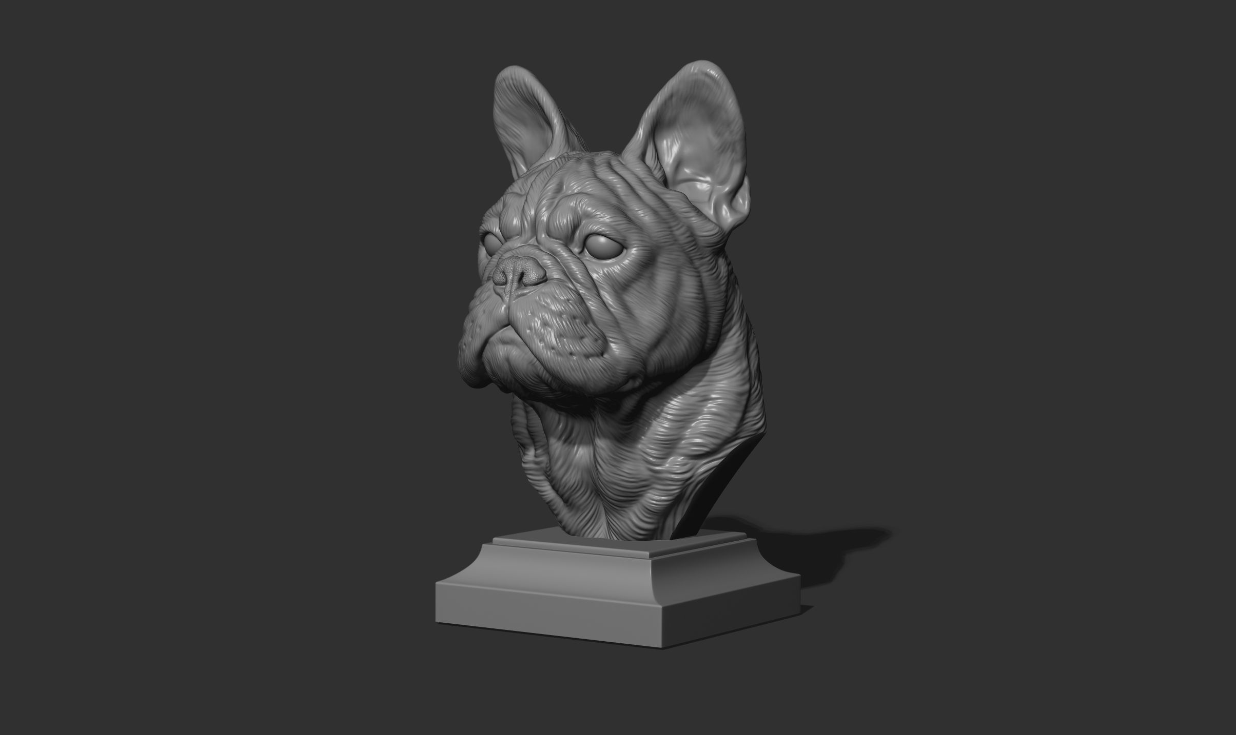 French bulldog bust 3D print model_18