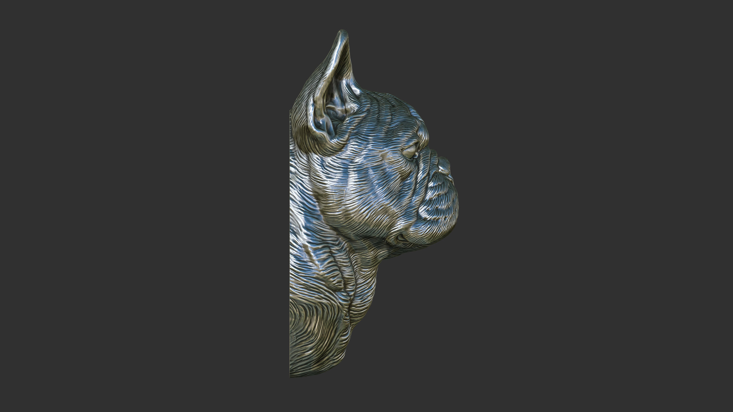 French bulldog bust 3D print model_11