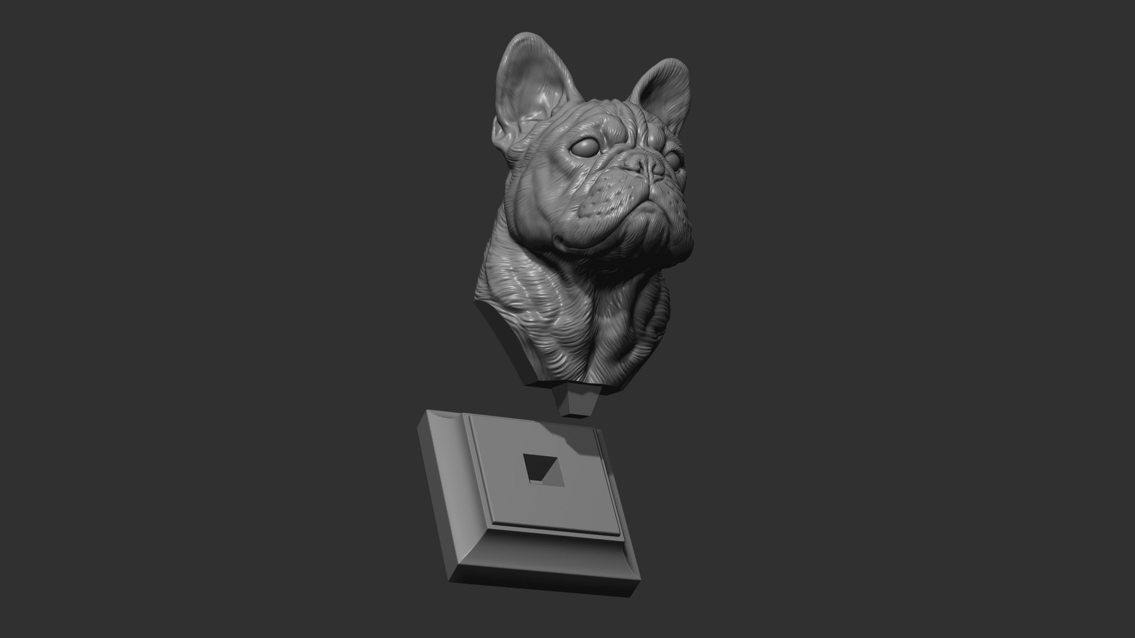 French bulldog bust 3D print model_19
