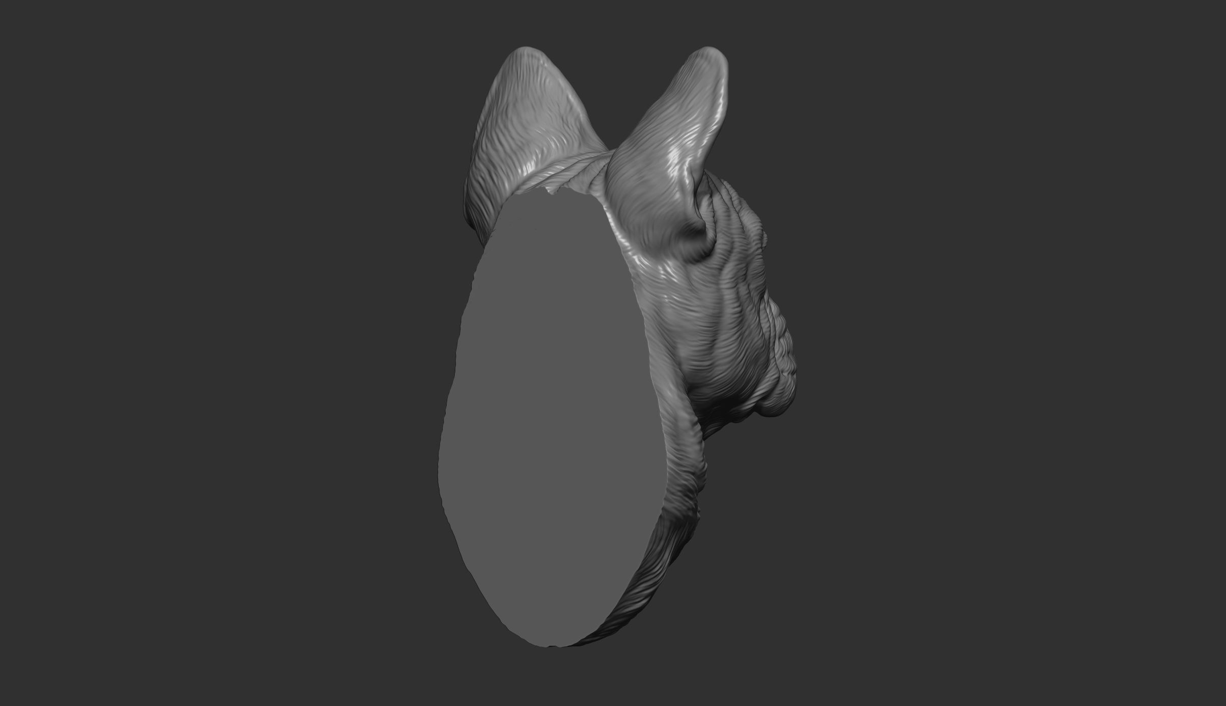 French bulldog bust 3D print model_6