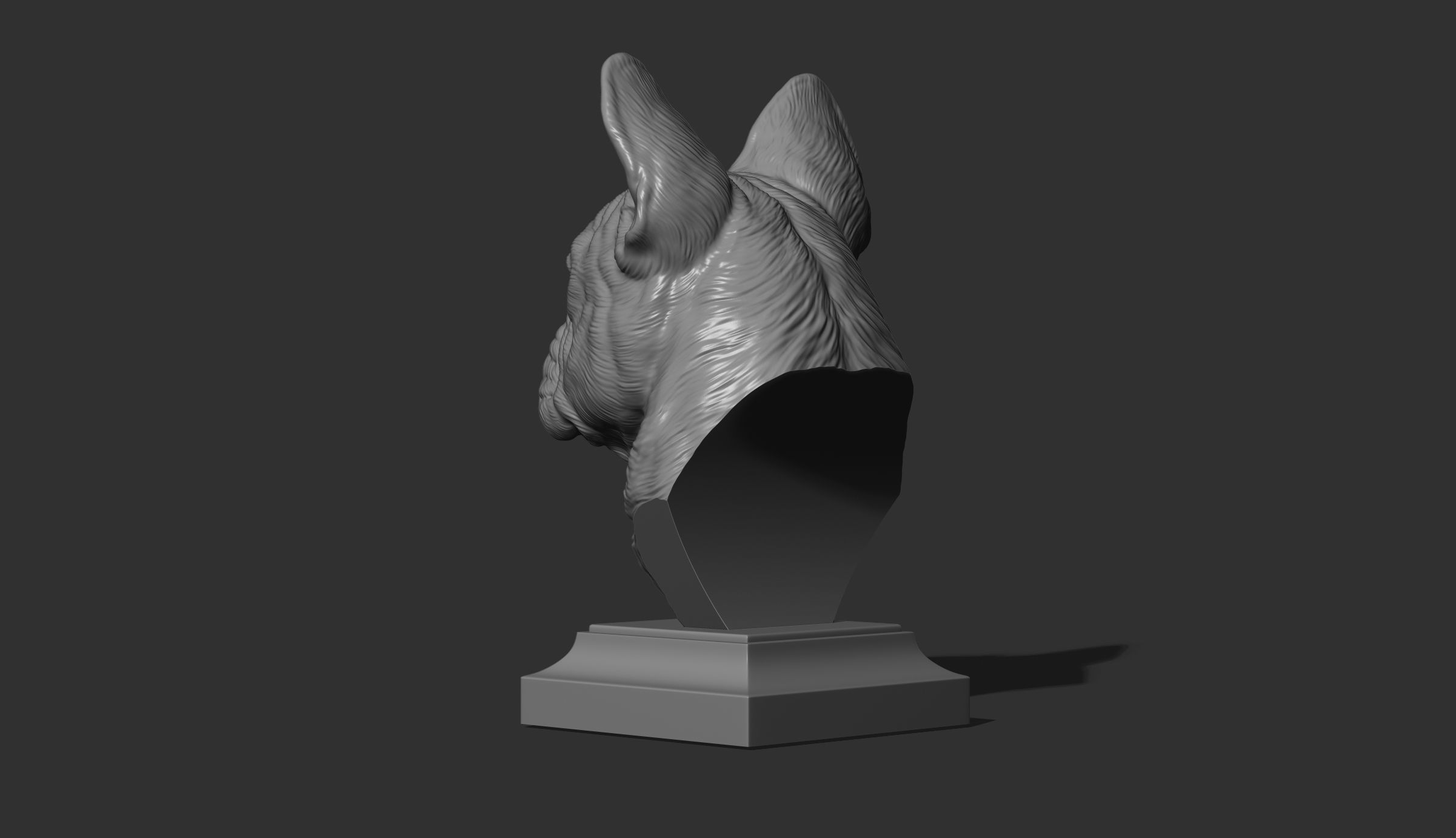 French bulldog bust 3D print model_17