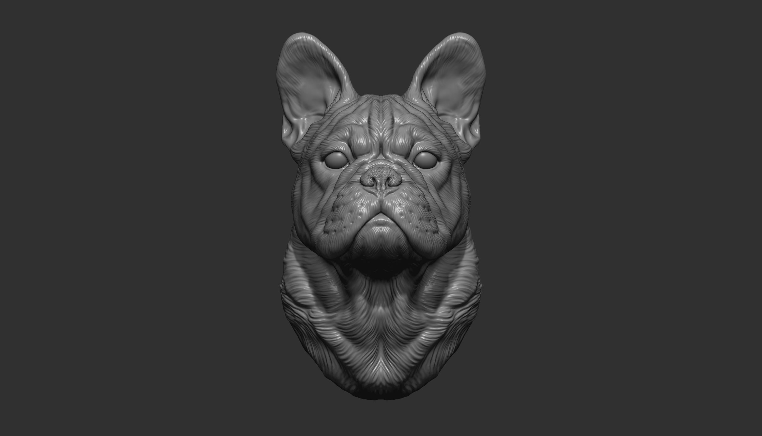 French bulldog bust 3D print model_1