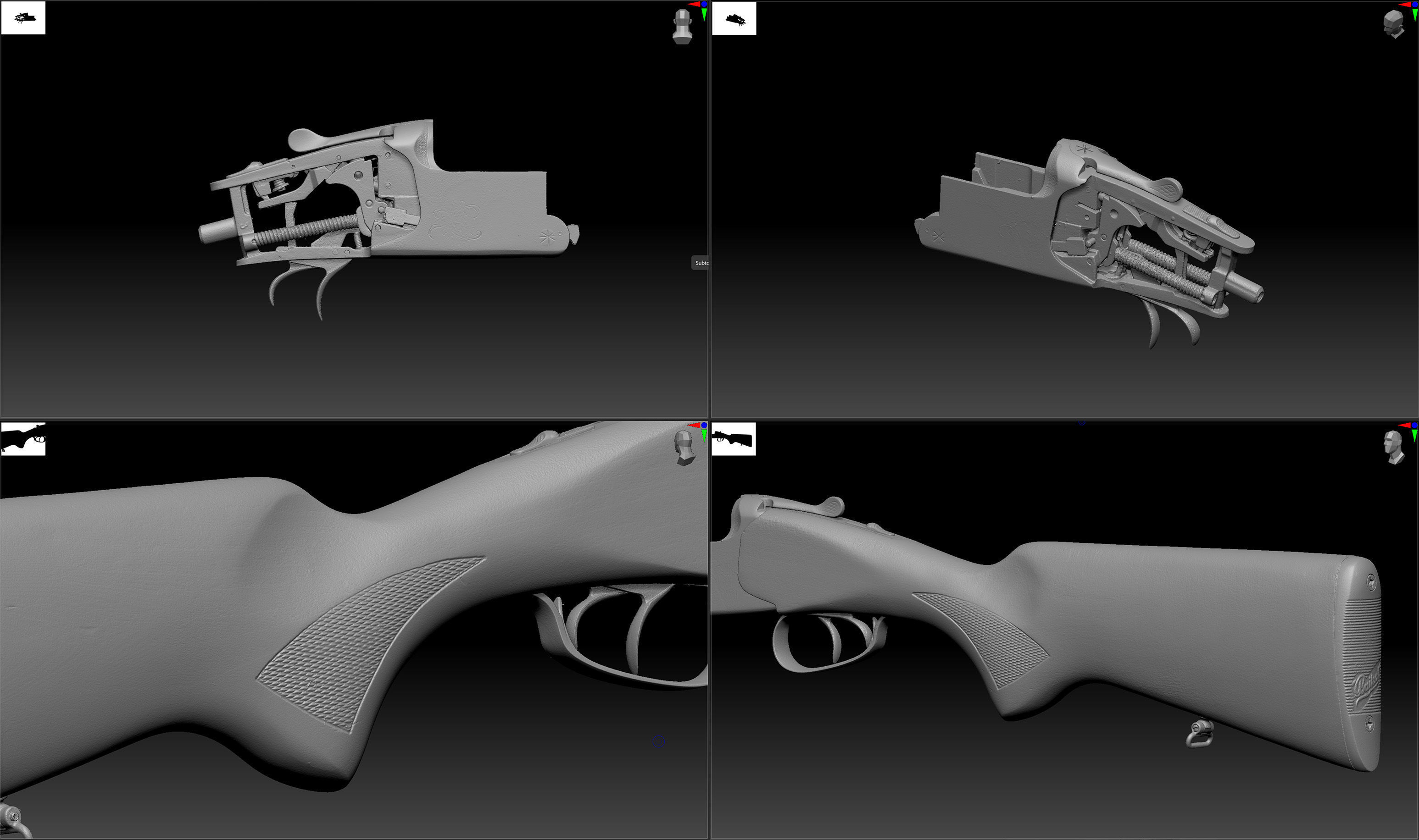Scan IZh-27 M or  MP-27 M USSR russian double barrel shotgun 3D model_9