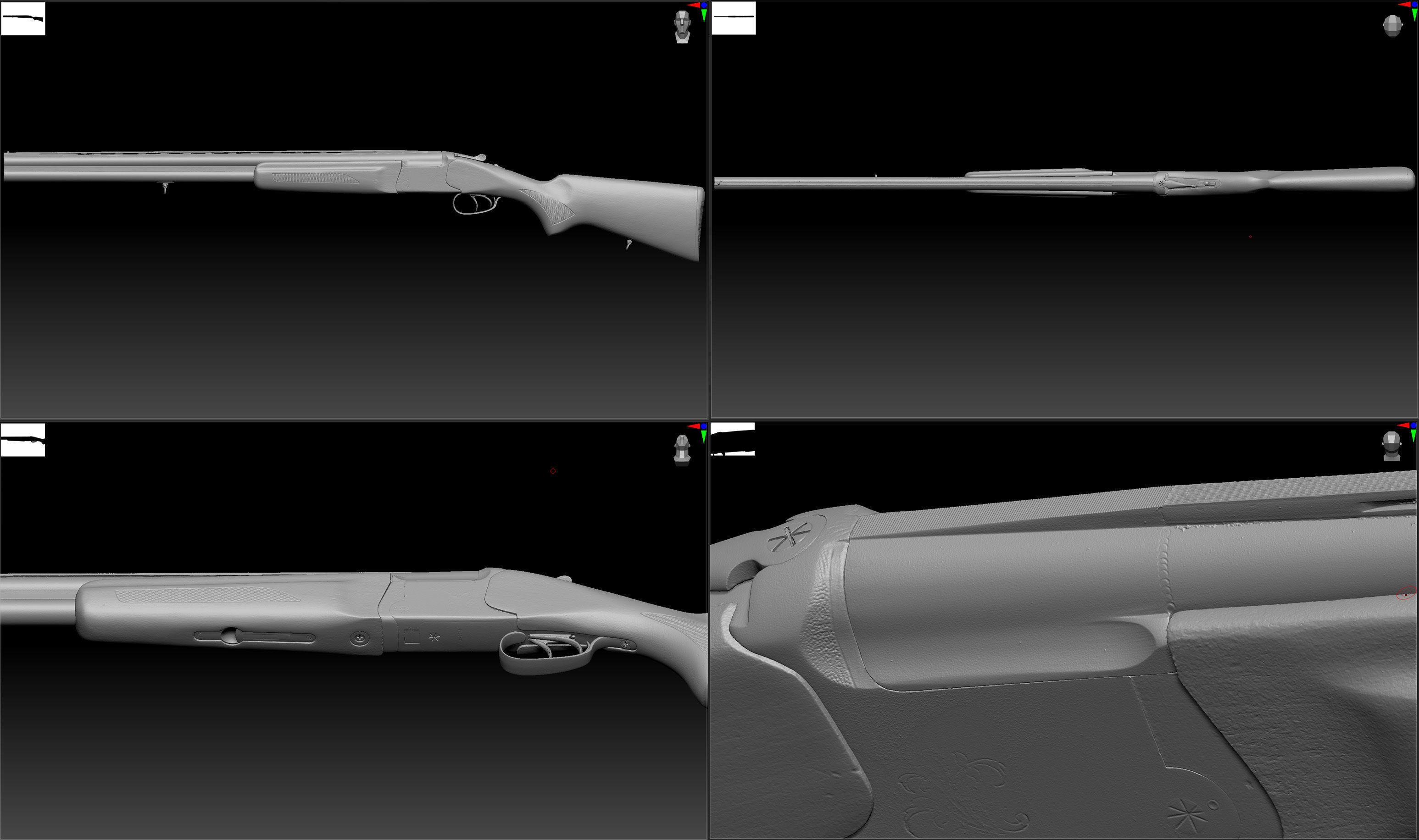 Scan IZh-27 M or  MP-27 M USSR russian double barrel shotgun 3D model_10