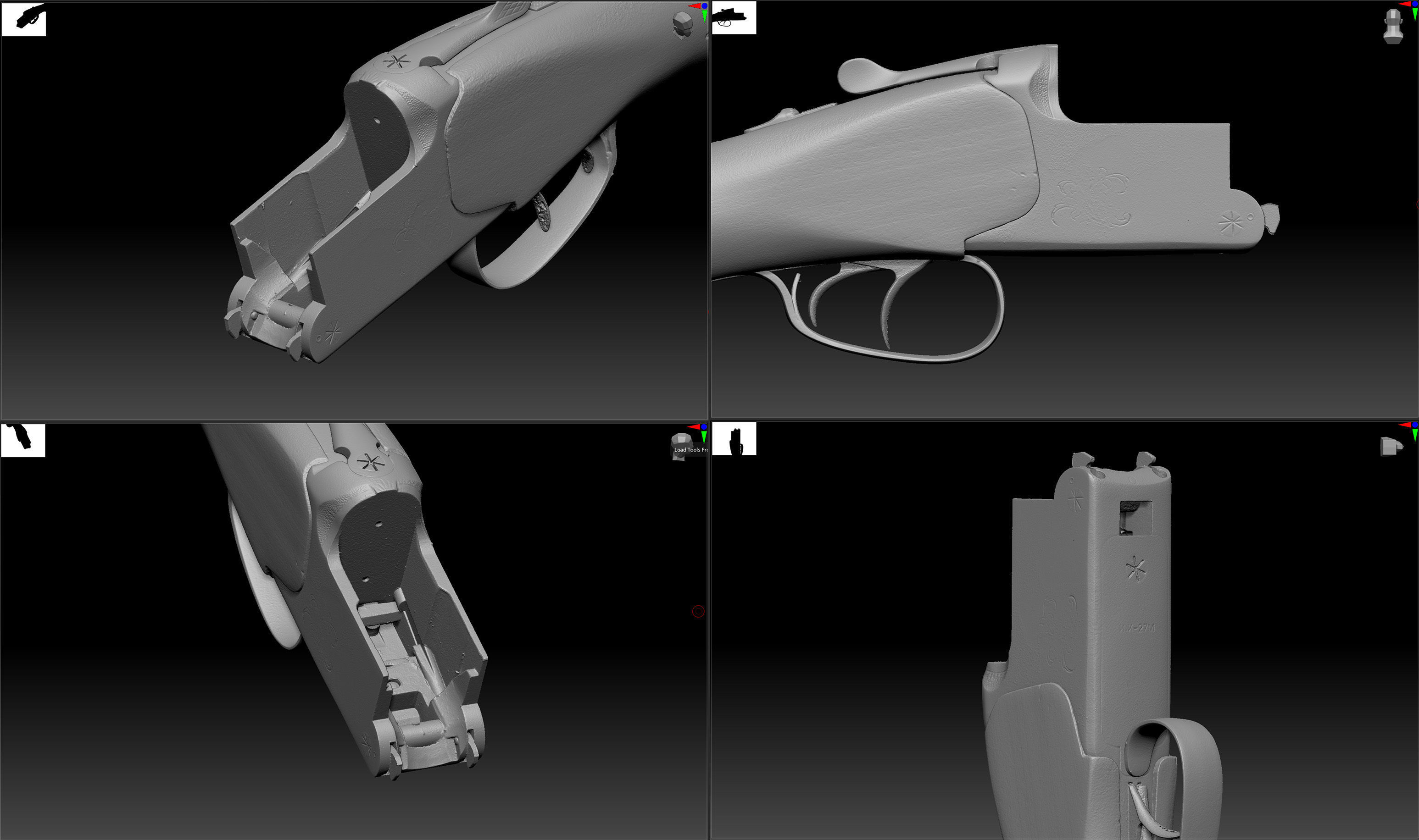 Scan IZh-27 M or  MP-27 M USSR russian double barrel shotgun 3D model_8