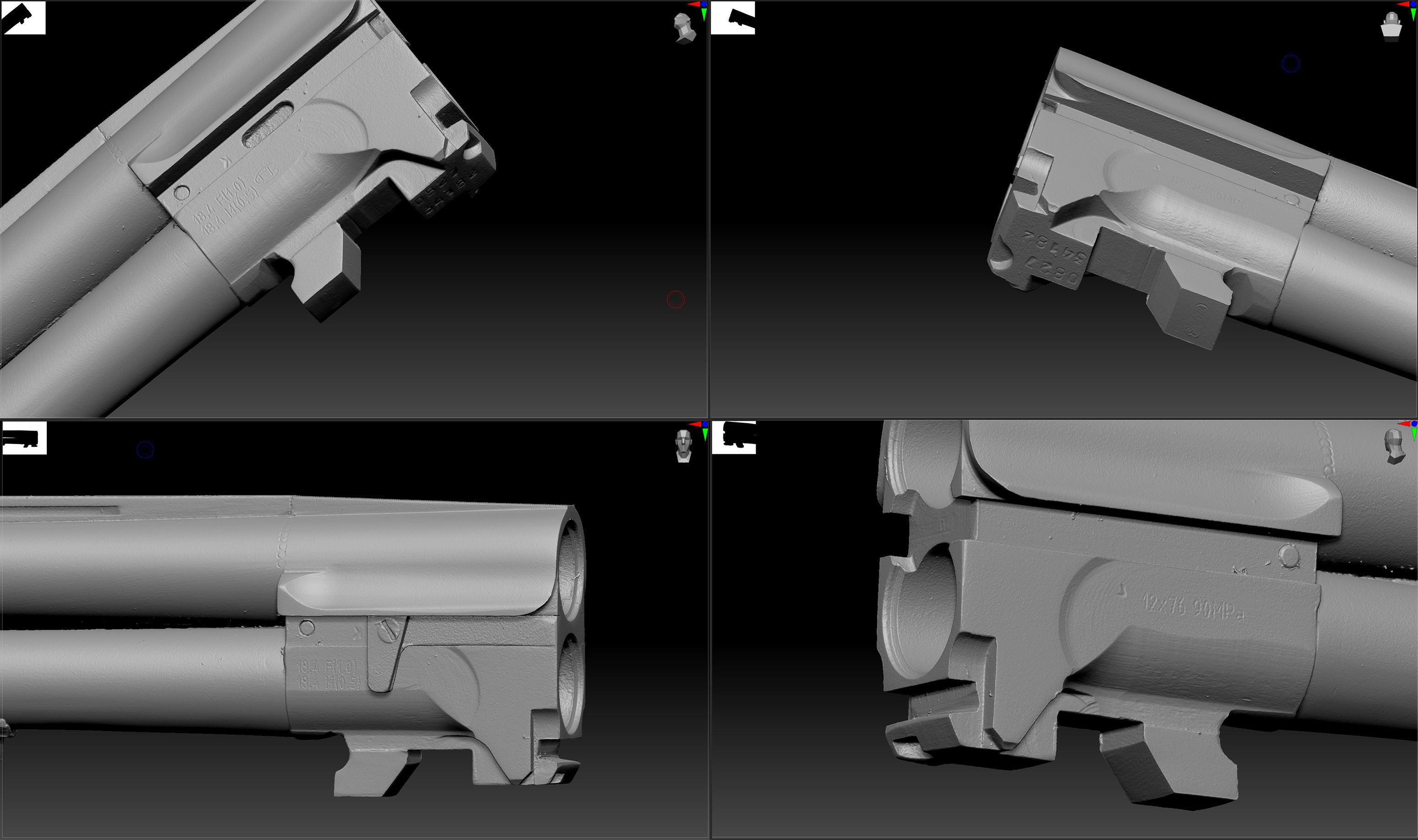 Scan IZh-27 M or  MP-27 M USSR russian double barrel shotgun 3D model_7