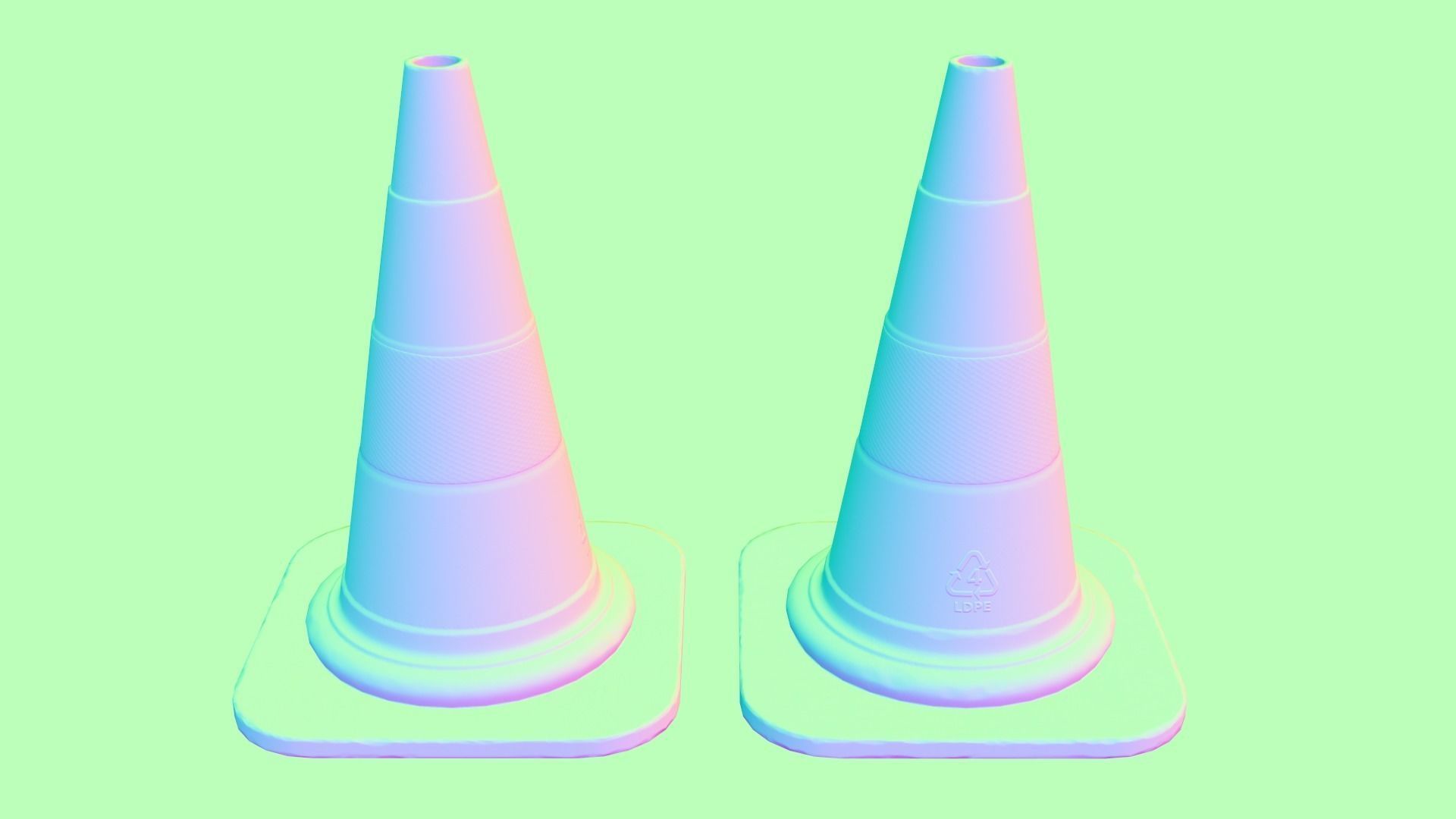 3D Traffic Cone Dirty PBR Low-poly 3D model Low-poly 3D model_6