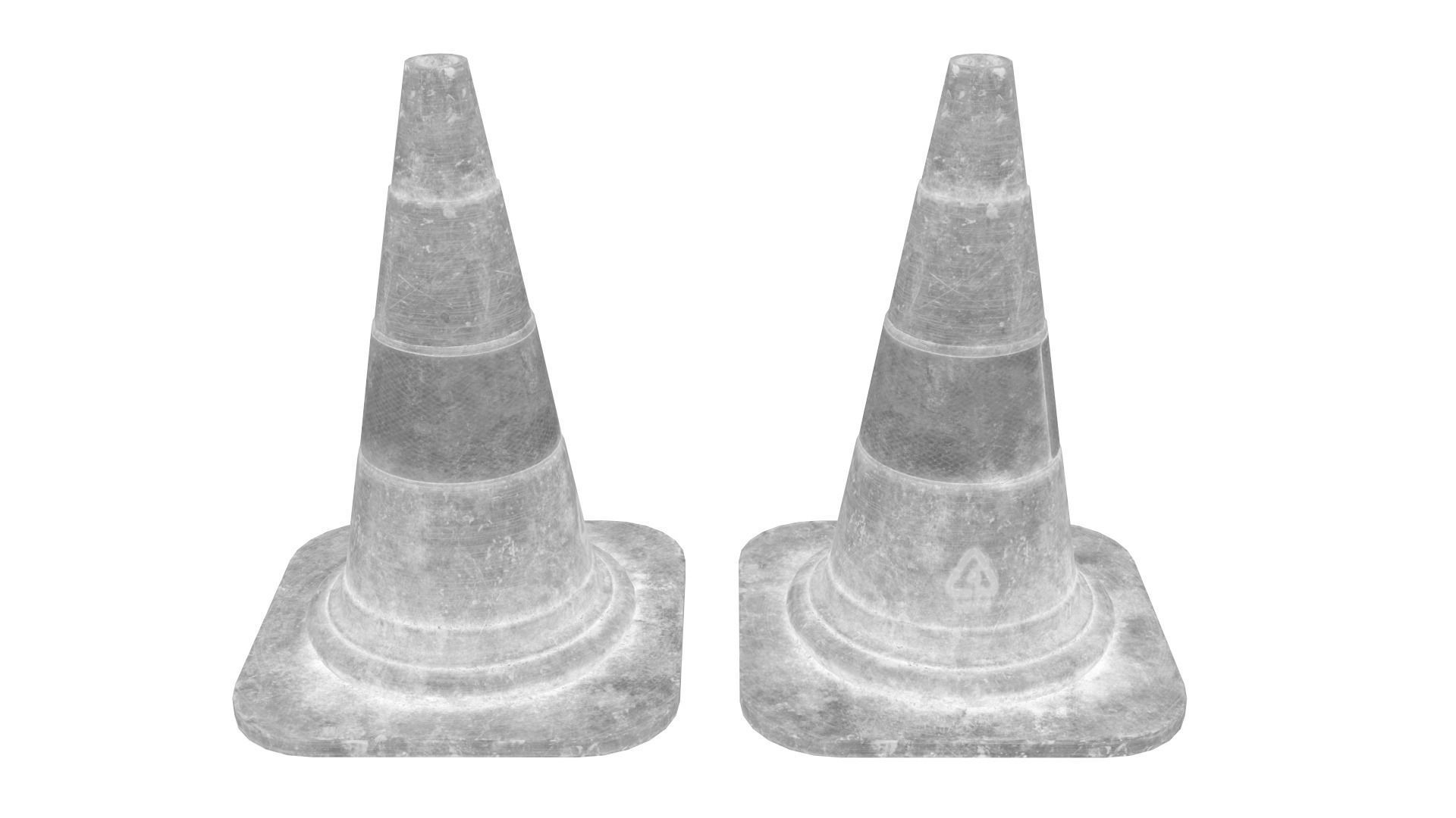 3D Traffic Cone Dirty PBR Low-poly 3D model Low-poly 3D model_5