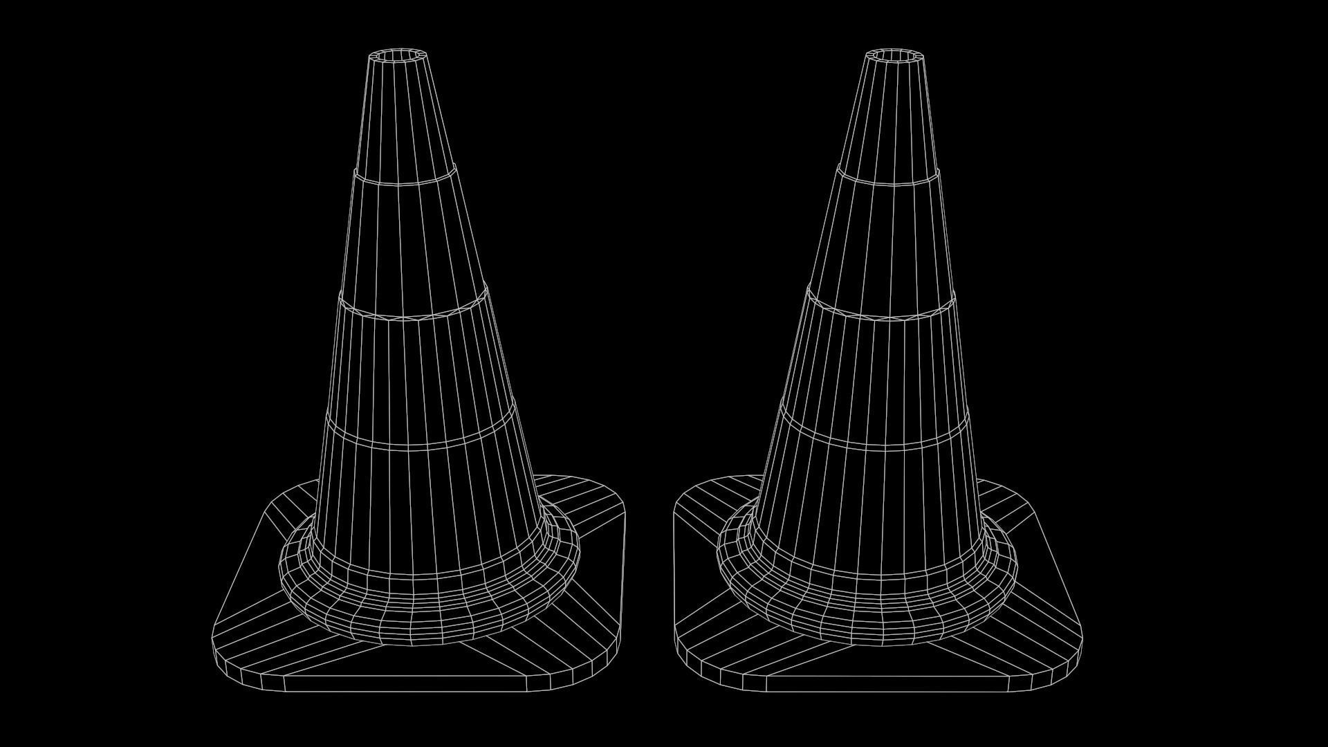 3D Traffic Cone Dirty PBR Low-poly 3D model Low-poly 3D model_3