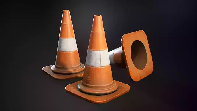3D Traffic Cone Dirty PBR Low-poly 3D model Low-poly 3D model 3D Traffic Cone Dirty PBR Low-poly 3D model Low-poly 3D model