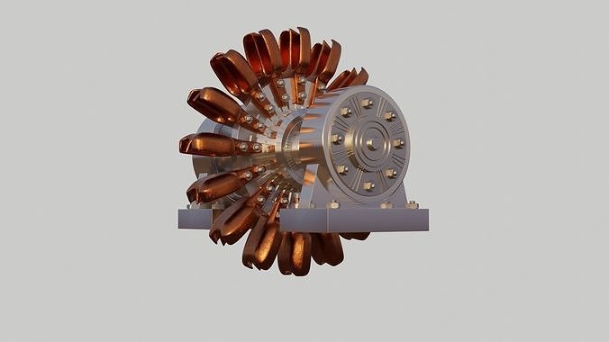 Pelton wheel turbine HD HIGH POLY 3D model