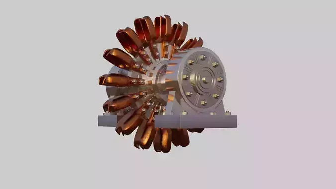 Pelton wheel turbine HD HIGH POLY