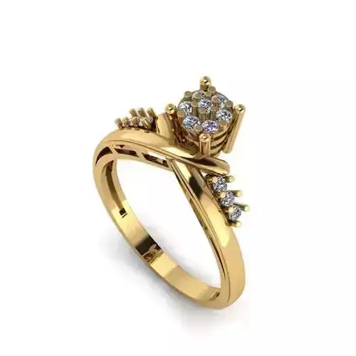 woman solitair ring 3D print model 3D print model