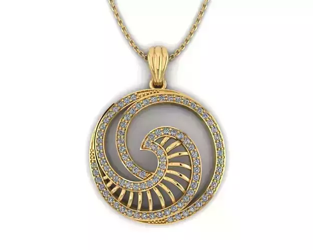 Round Fashion Pendant 3D print model