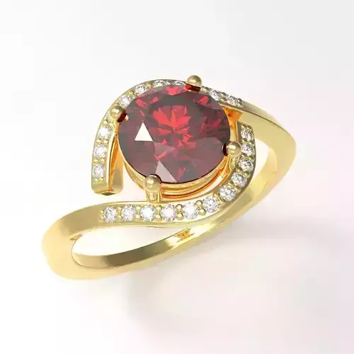 Bypass Solitaire Ring Engagement Ring