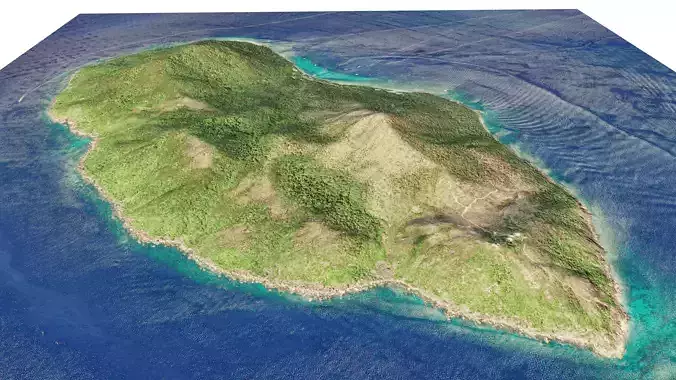 Fitzroy Island full 3d model terrain