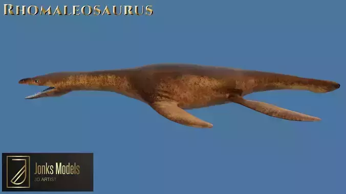 Pliosaur Rhomaleosaurus Low-poly 3D model