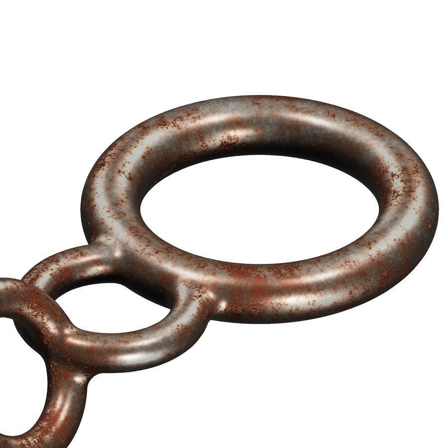 Rusty Metal Chain 3D model_2