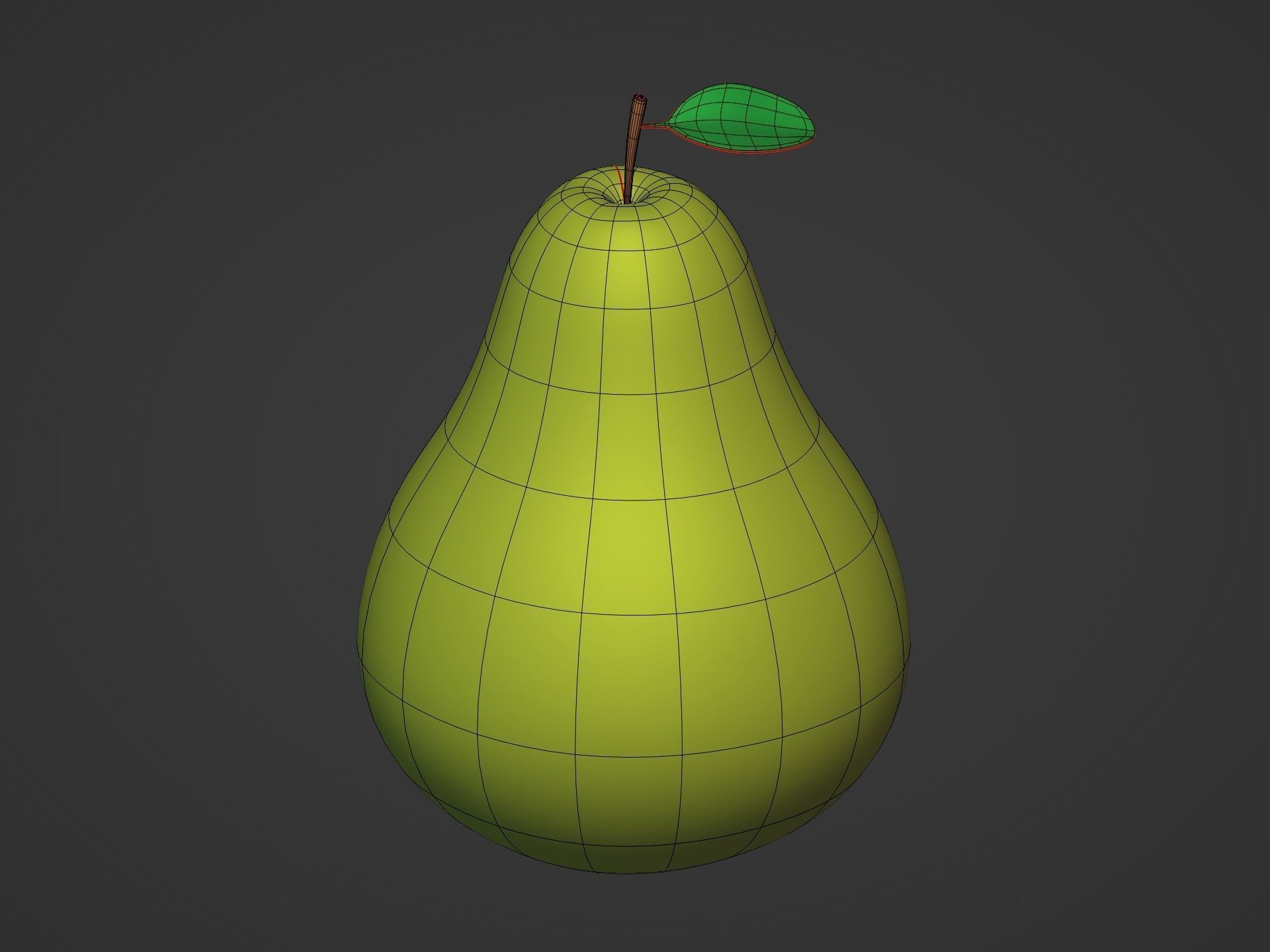 Cartoon Fruit Pack -- Banana Ananas Strawberry Watermelon Kiwi Low-poly 3D model_16