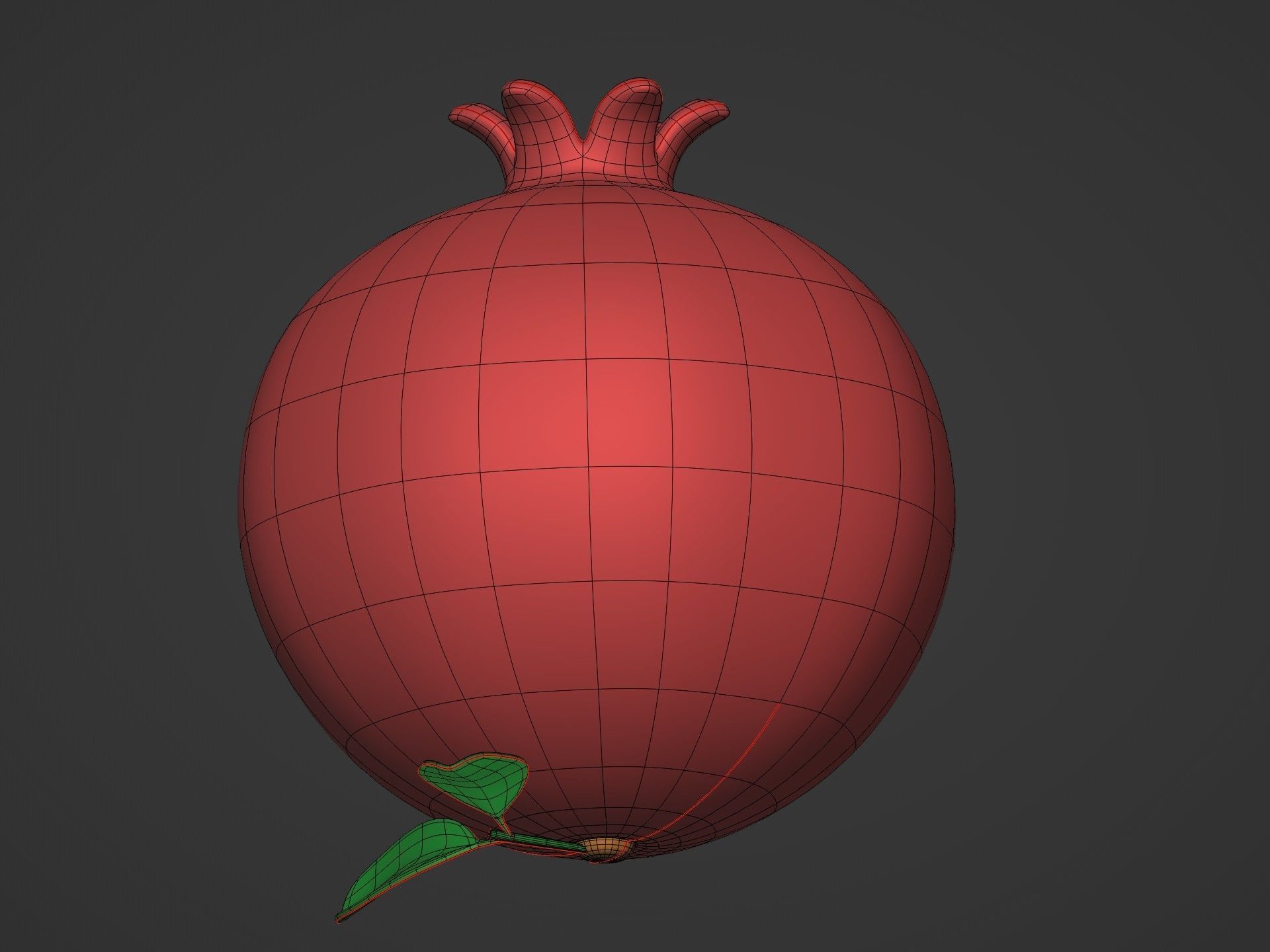 Cartoon Fruit Pack -- Banana Ananas Strawberry Watermelon Kiwi Low-poly 3D model_12