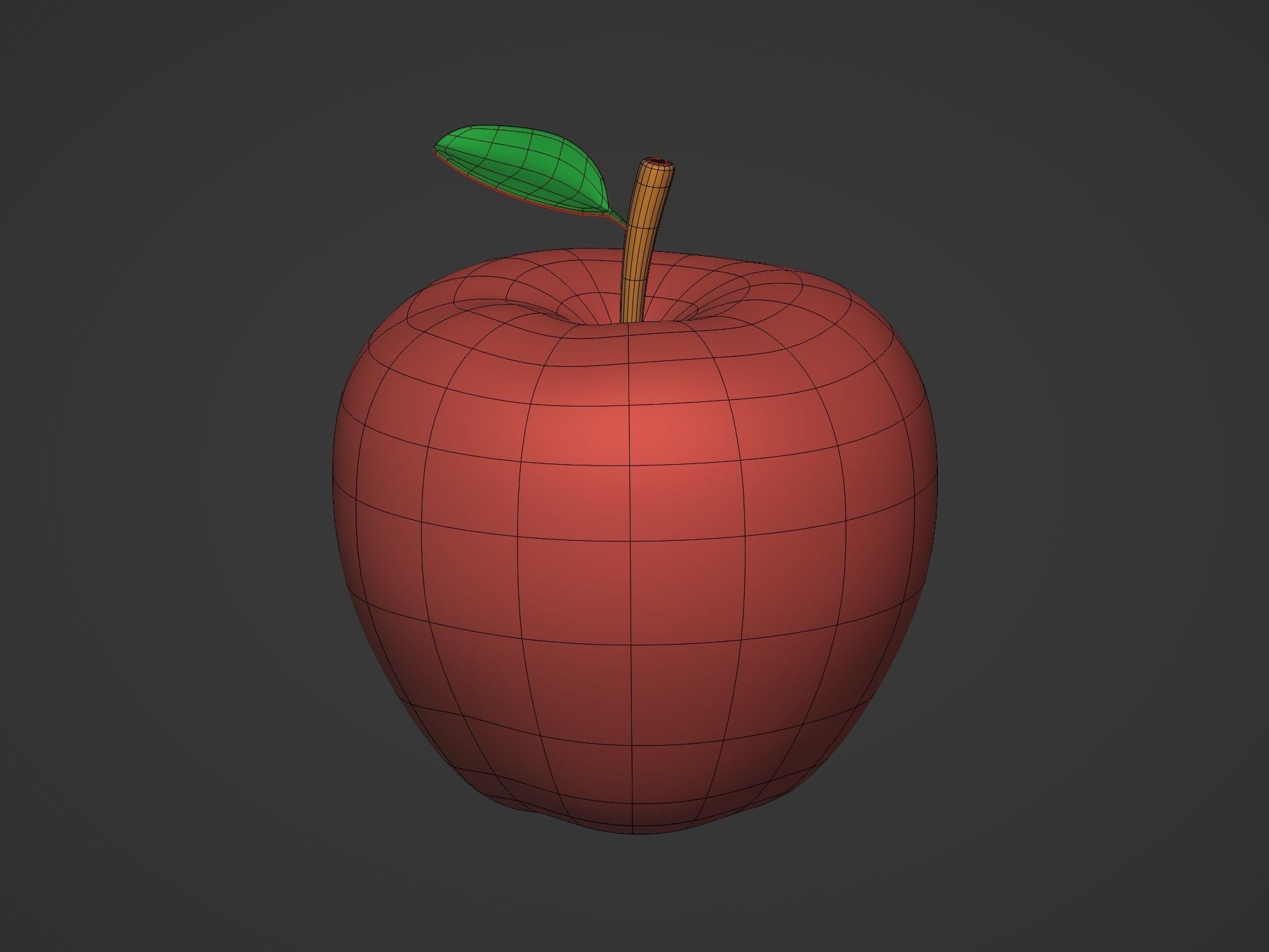 Cartoon Fruit Pack -- Banana Ananas Strawberry Watermelon Kiwi Low-poly 3D model_19