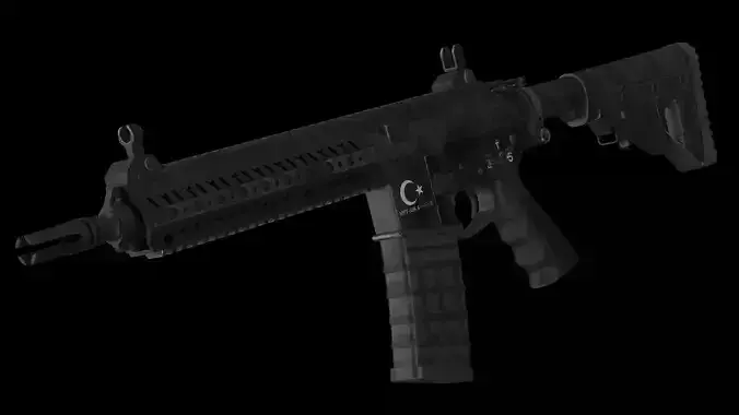 Asssault Rifle - MPT-55 3D Low Poly - Realistic - Game Ready
