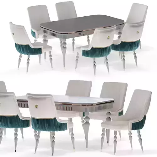  Dining table and chair Antorium Low-poly 3D model