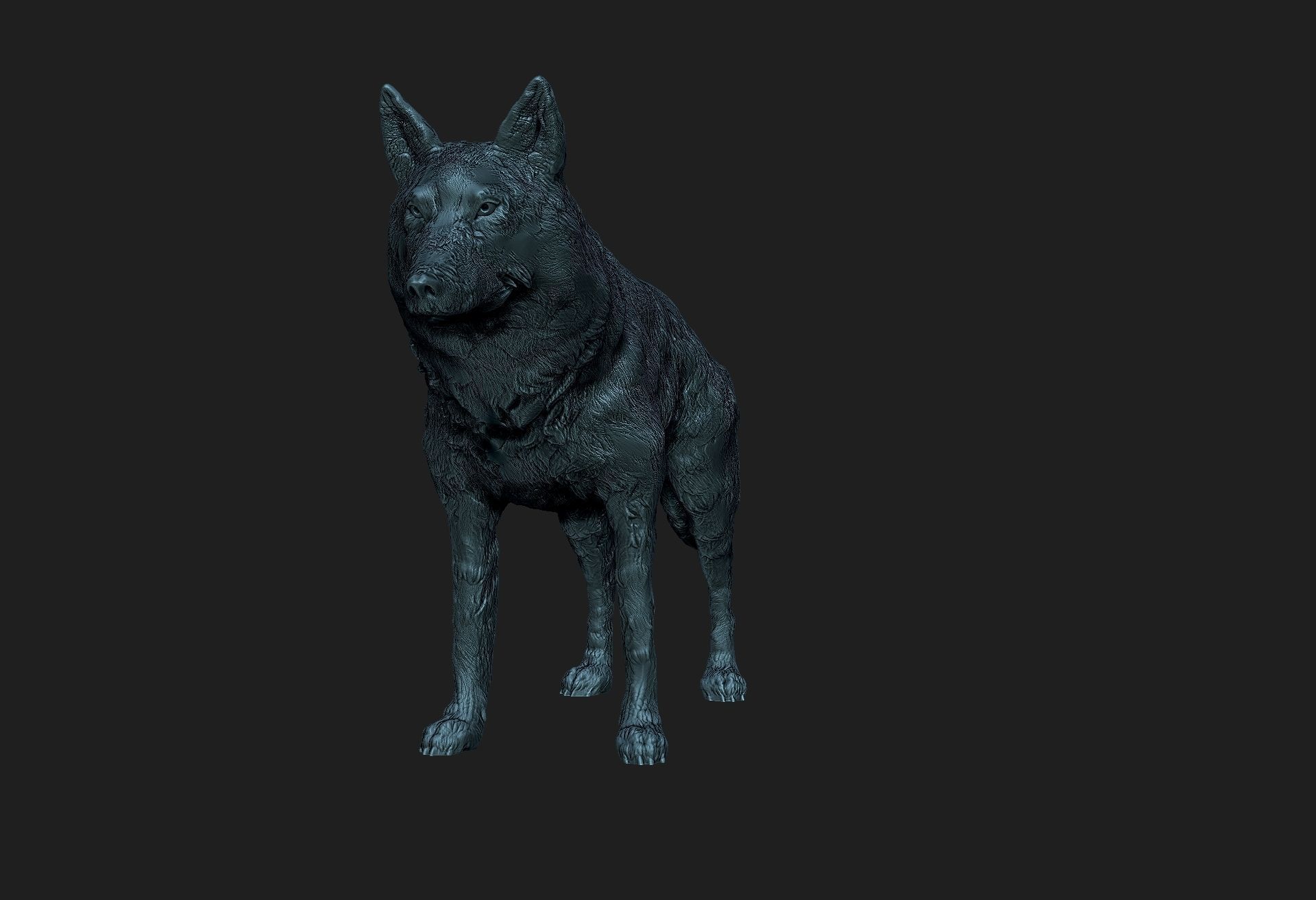 wolf 3d model 3D print model_3