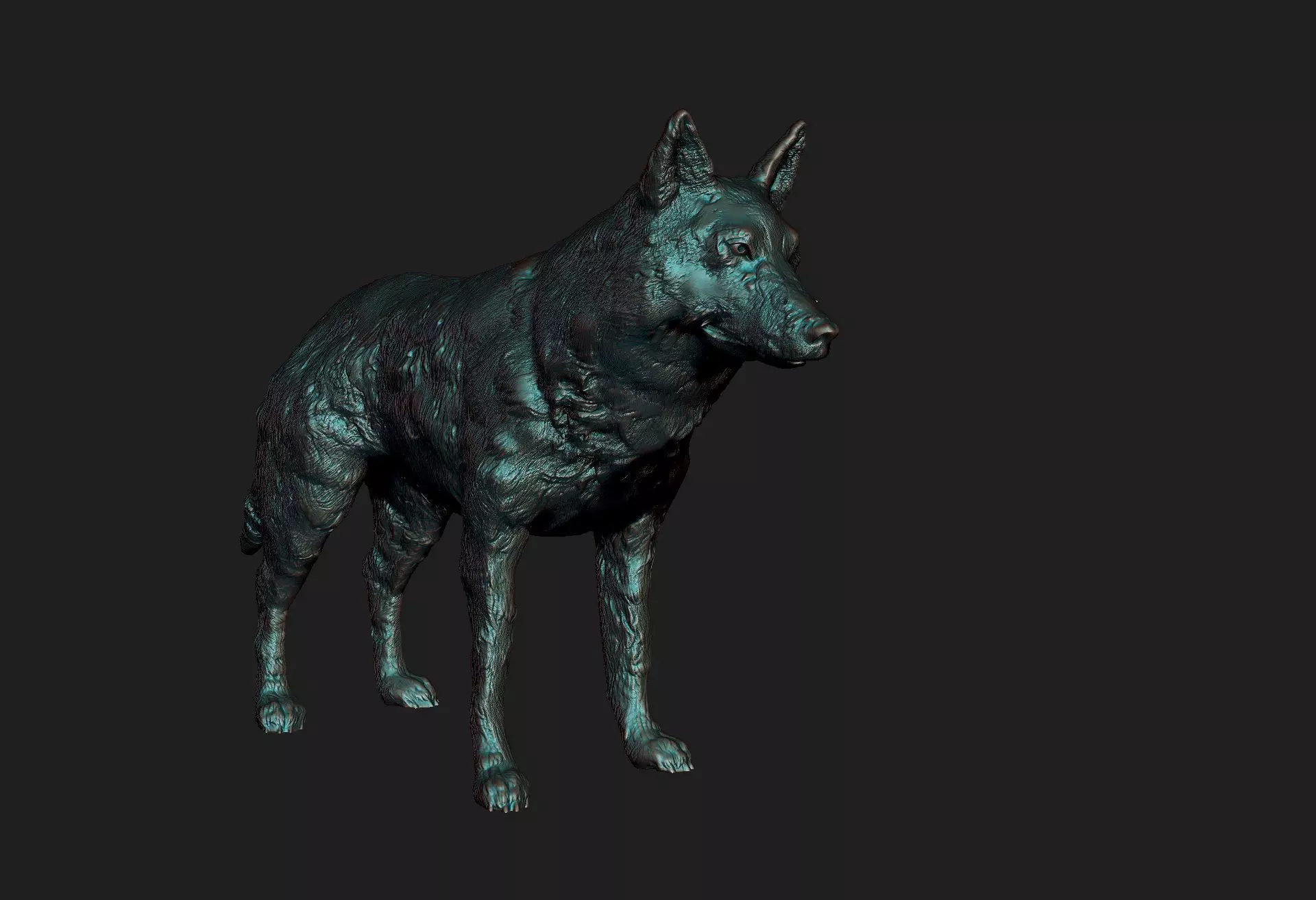 wolf 3d model 3D print model_0