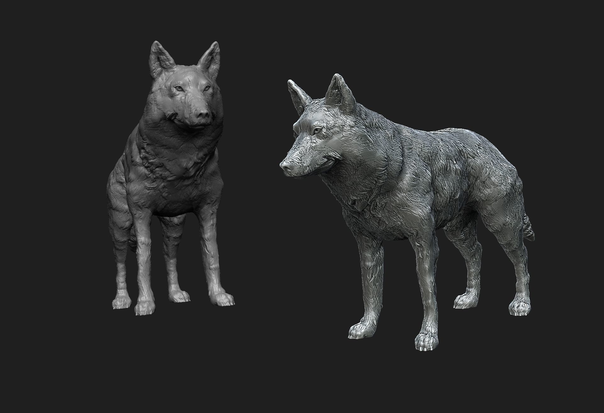wolf 3d model 3D print model_6