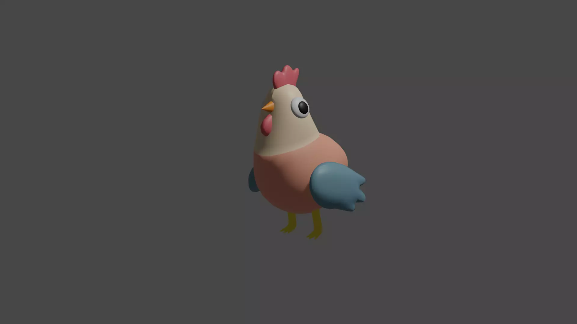 Hen Low Poly Rigged Low-poly 3D model_0