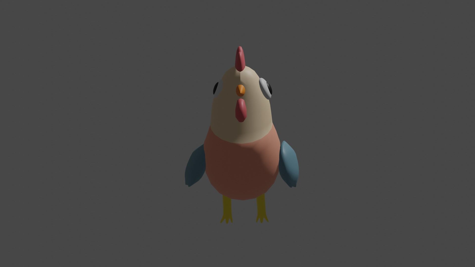 Hen Low Poly Rigged Low-poly 3D model_1