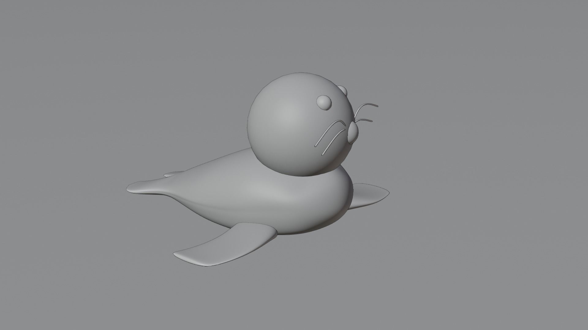 Wooden Carving Seal Theme Showpiece 3D model_4