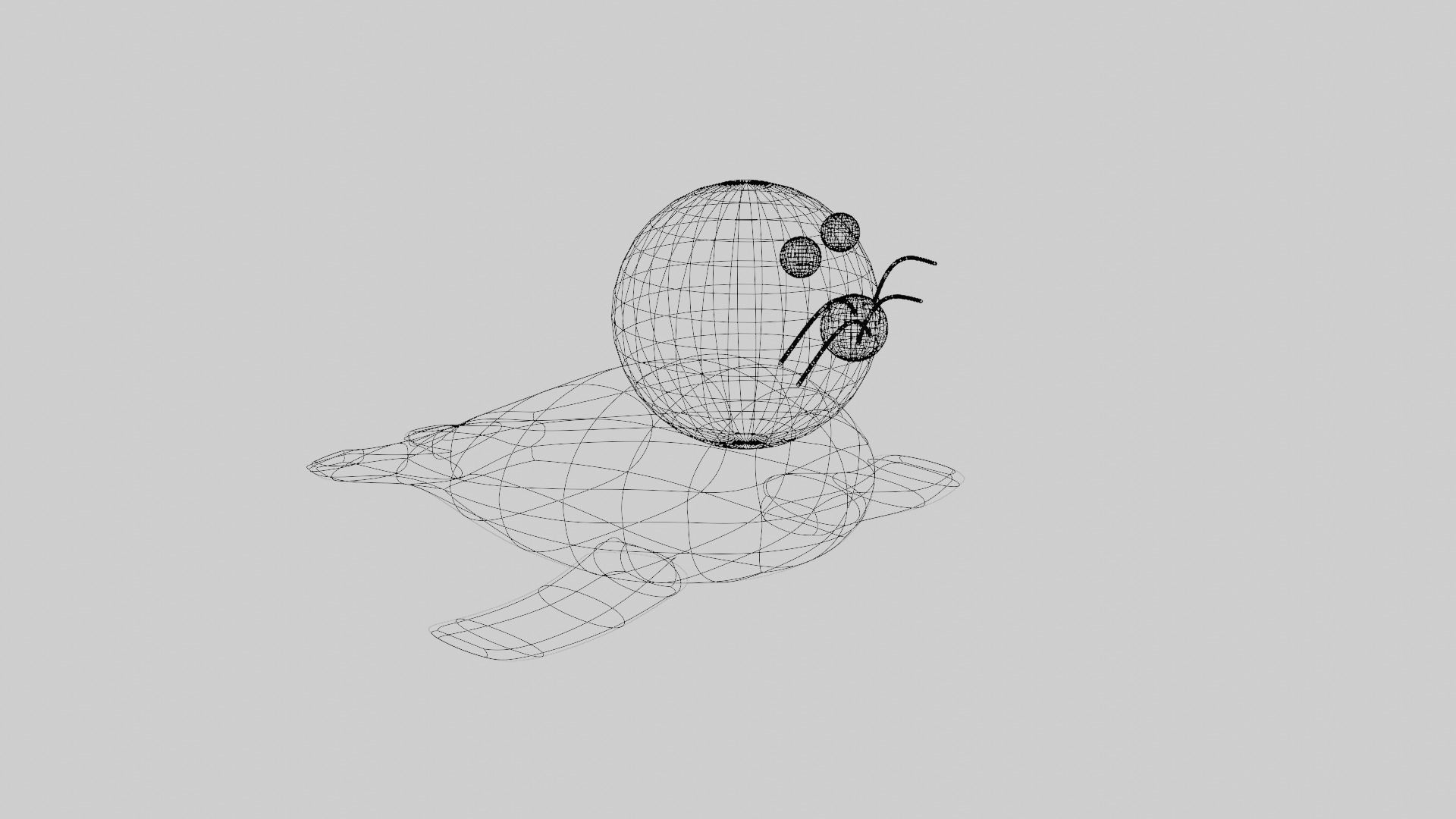 Wooden Carving Seal Theme Showpiece 3D model_6