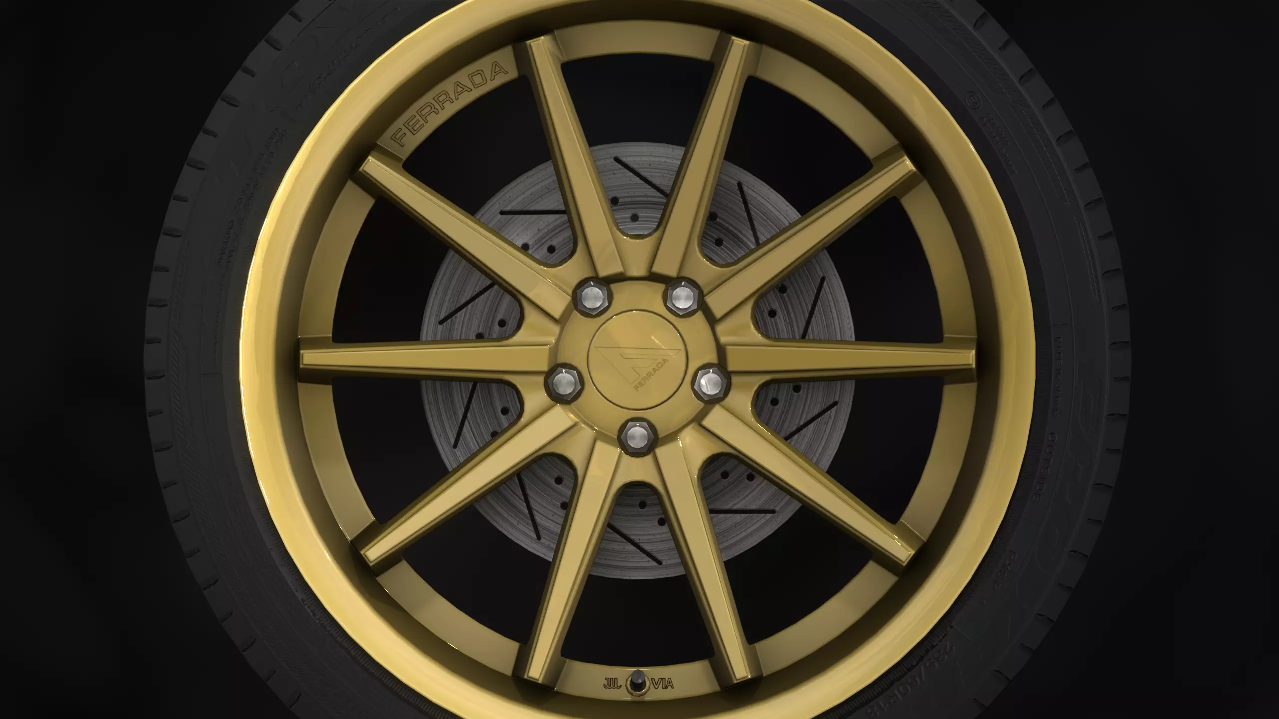 Ferrada FR4 Wheels - Game Ready - Low Poly - Fully Textured Low-poly 3D model_0