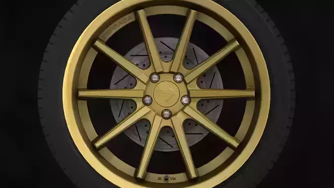 Ferrada FR4 Wheels - Game Ready - Low Poly - Fully Textured Low-poly 3D model