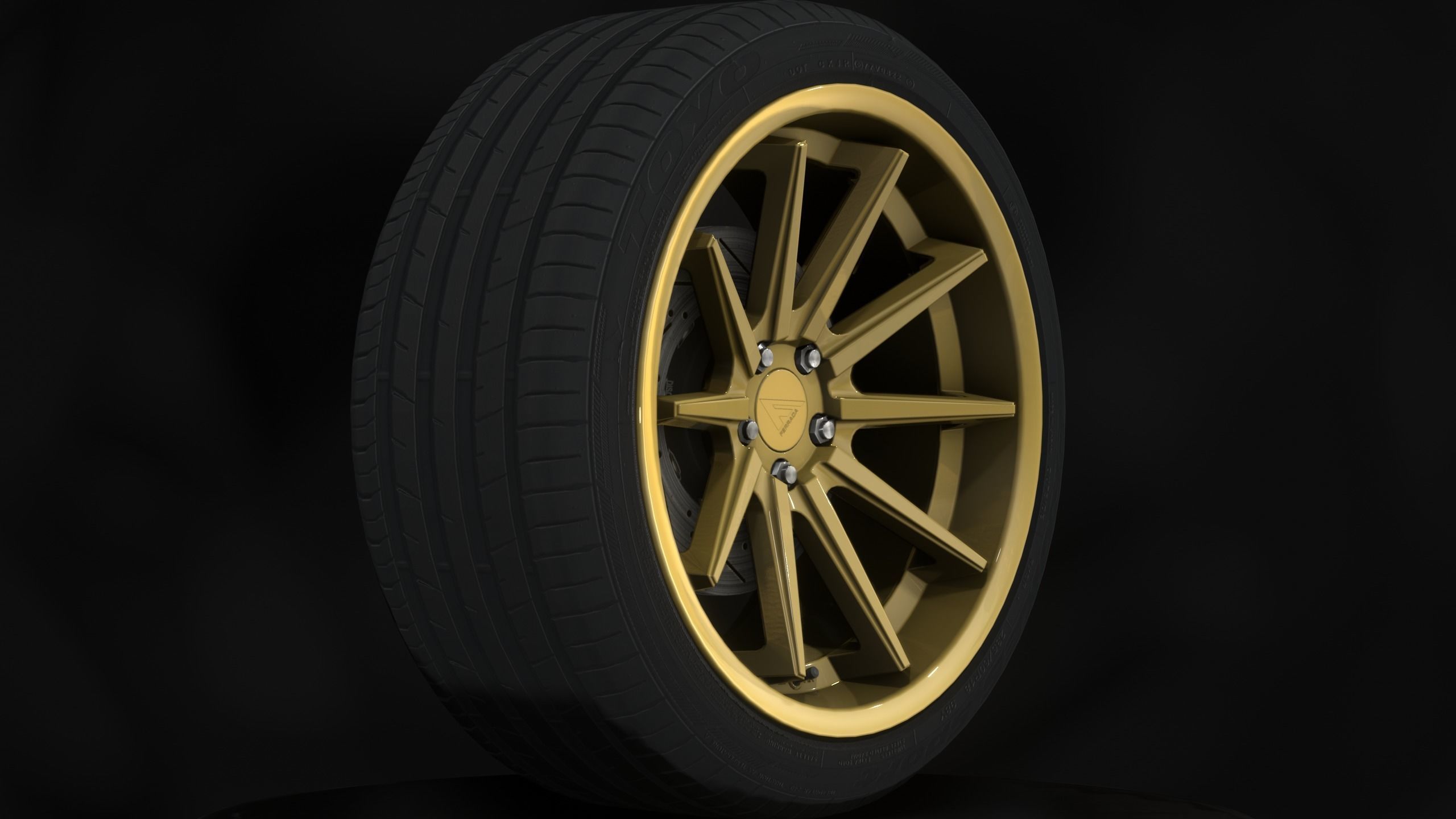 Ferrada FR4 Wheels - Game Ready - Low Poly - Fully Textured Low-poly 3D model_9