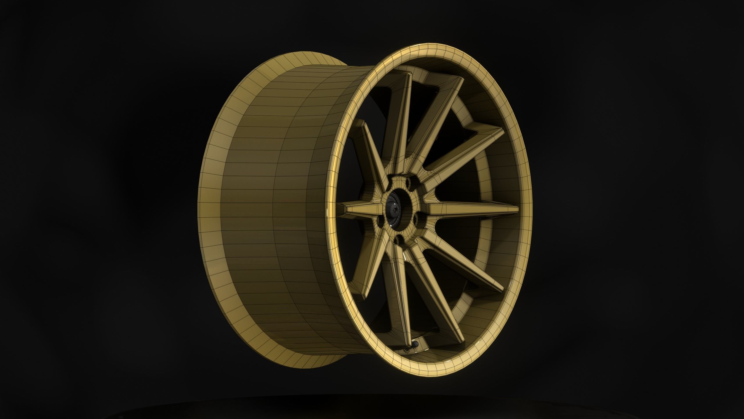 Ferrada FR4 Wheels - Game Ready - Low Poly - Fully Textured Low-poly 3D model_20