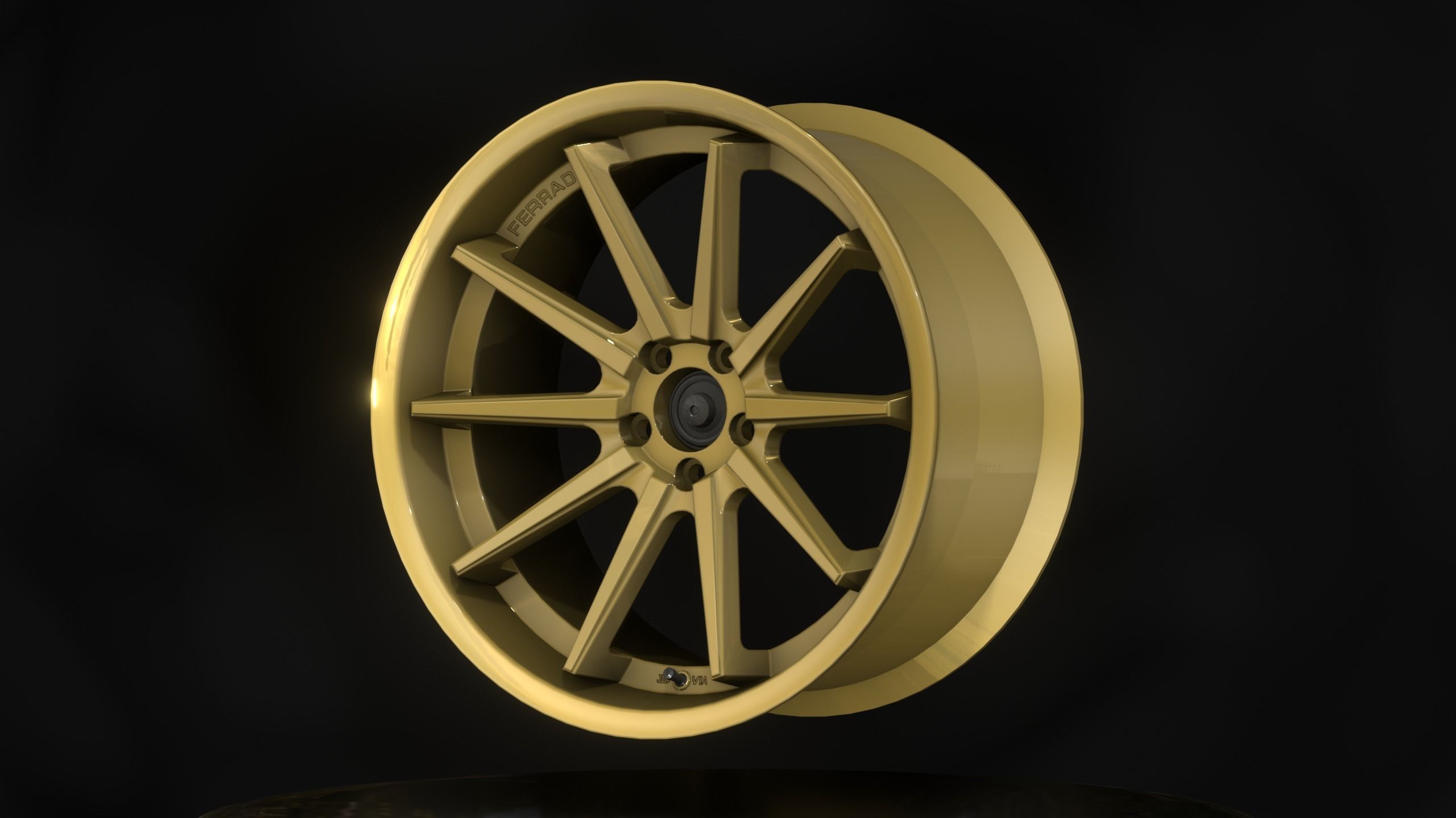 Ferrada FR4 Wheels - Game Ready - Low Poly - Fully Textured Low-poly 3D model_15