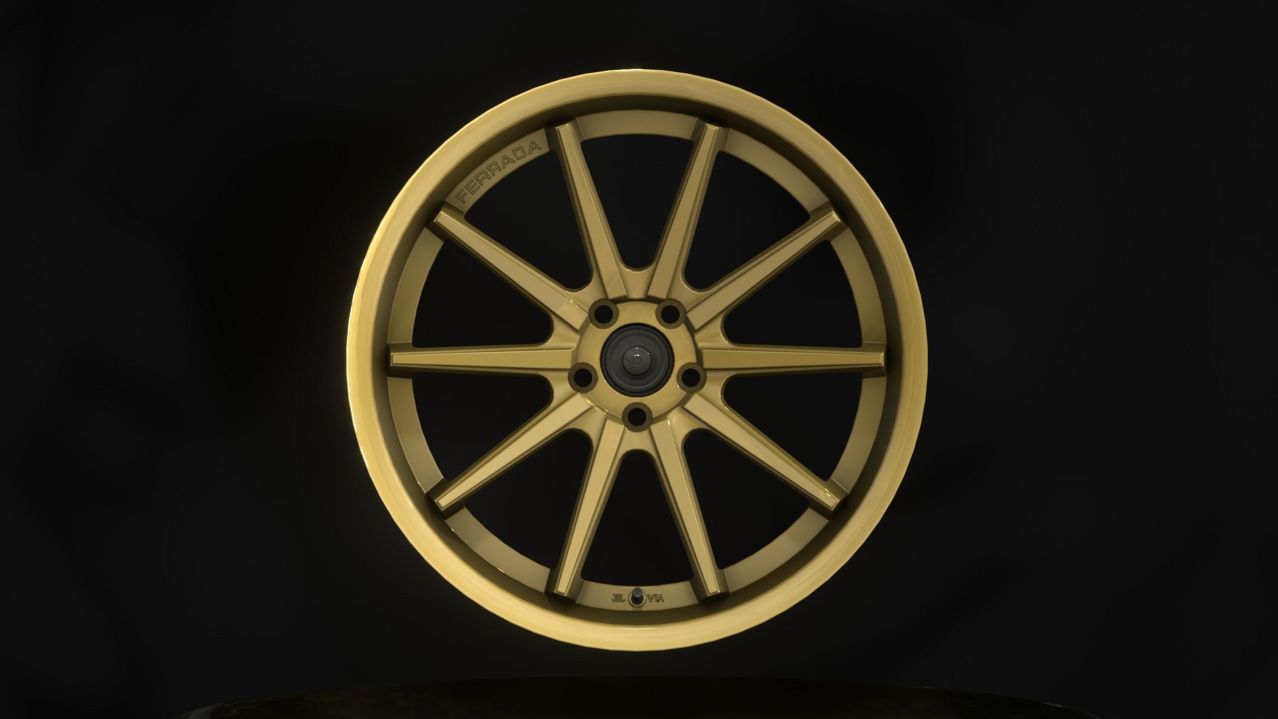 Ferrada FR4 Wheels - Game Ready - Low Poly - Fully Textured Low-poly 3D model_13