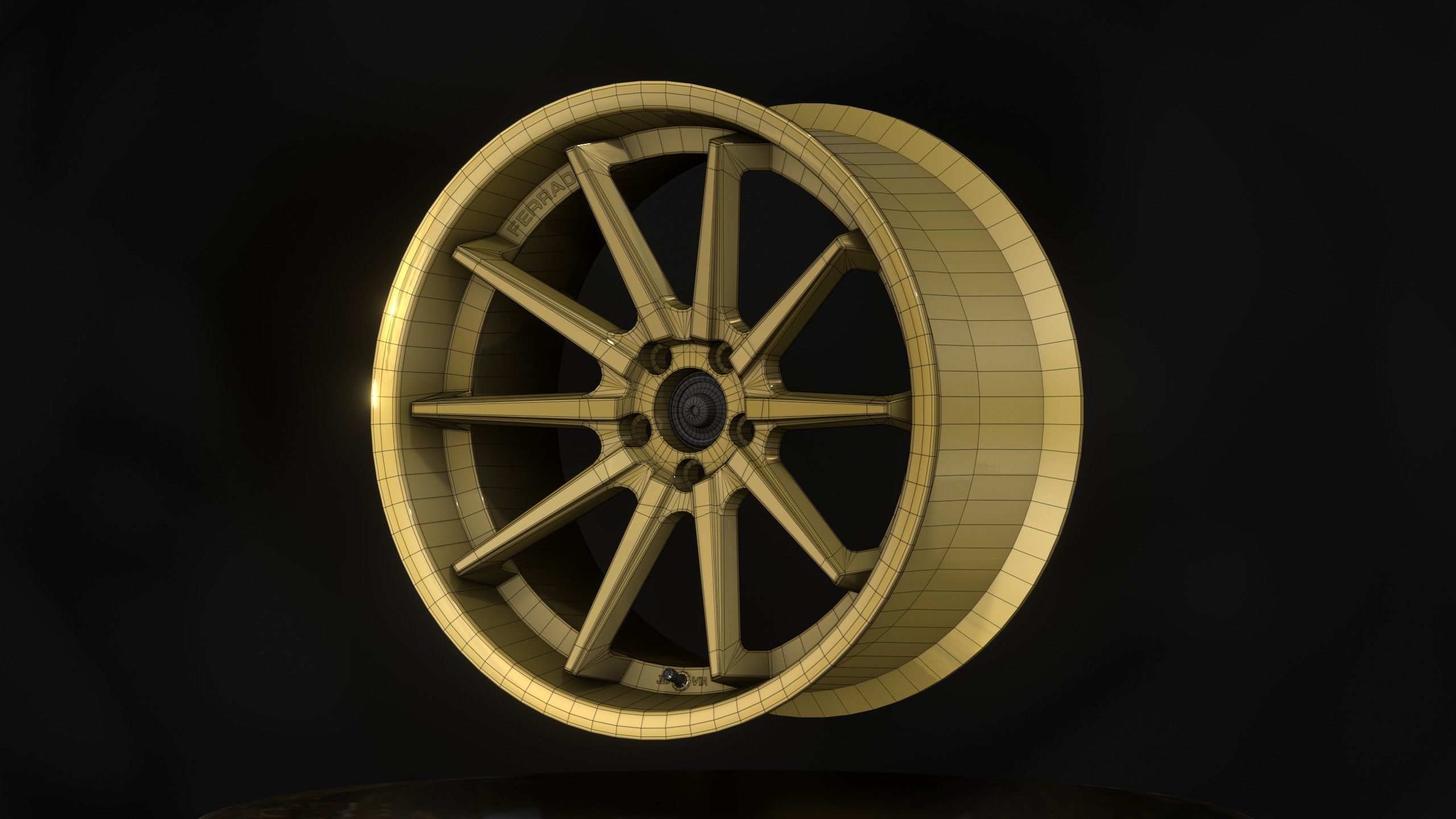 Ferrada FR4 Wheels - Game Ready - Low Poly - Fully Textured Low-poly 3D model_16
