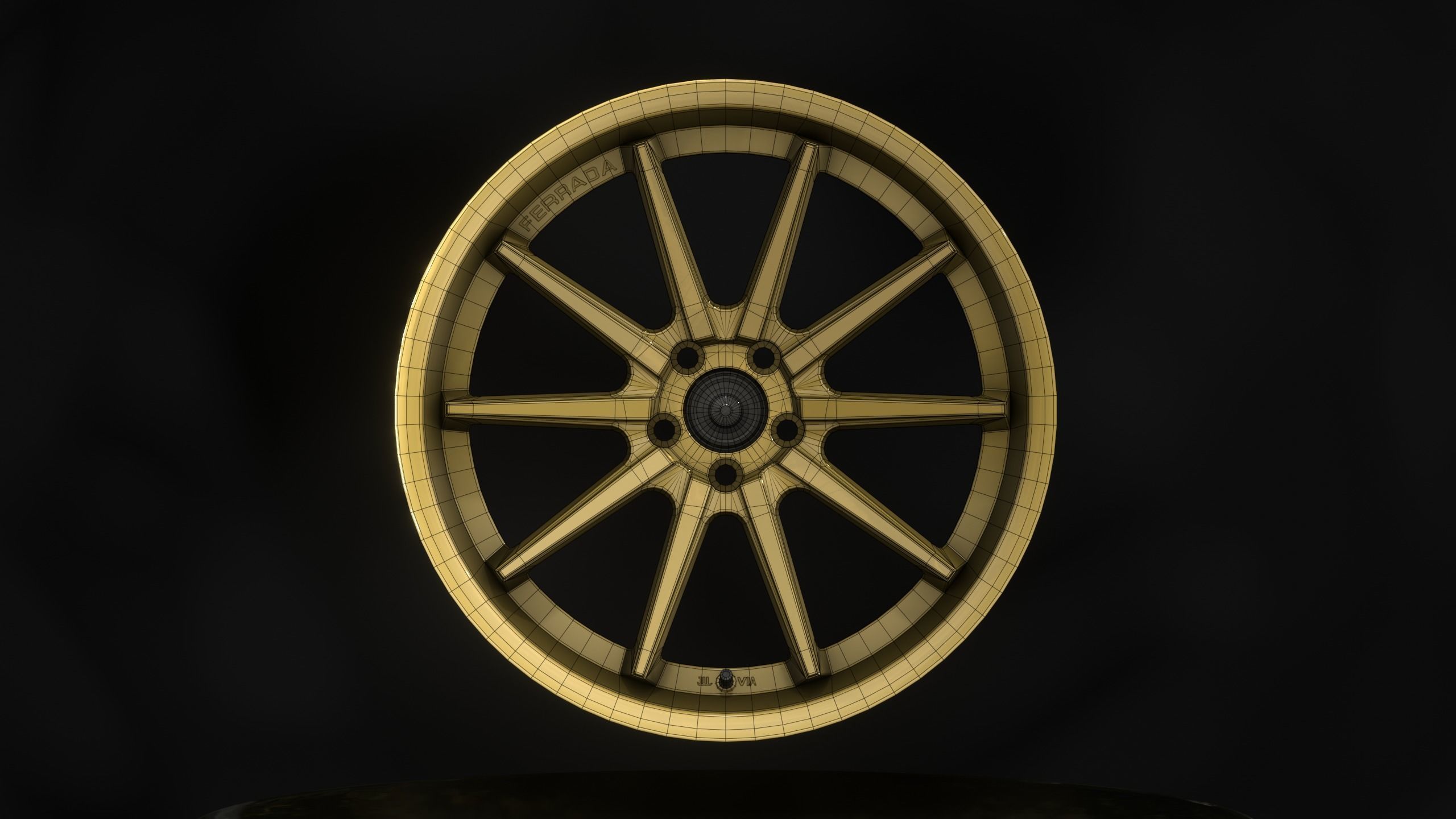 Ferrada FR4 Wheels - Game Ready - Low Poly - Fully Textured Low-poly 3D model_14