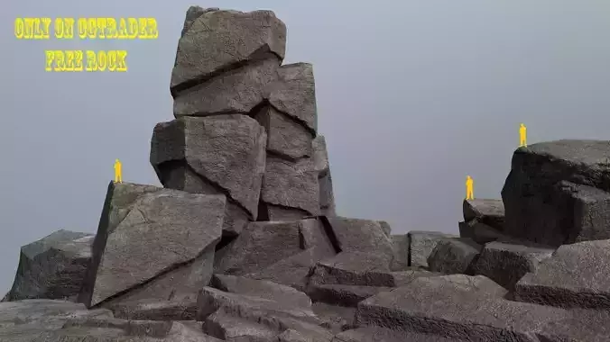 free rock Low-poly 3D model