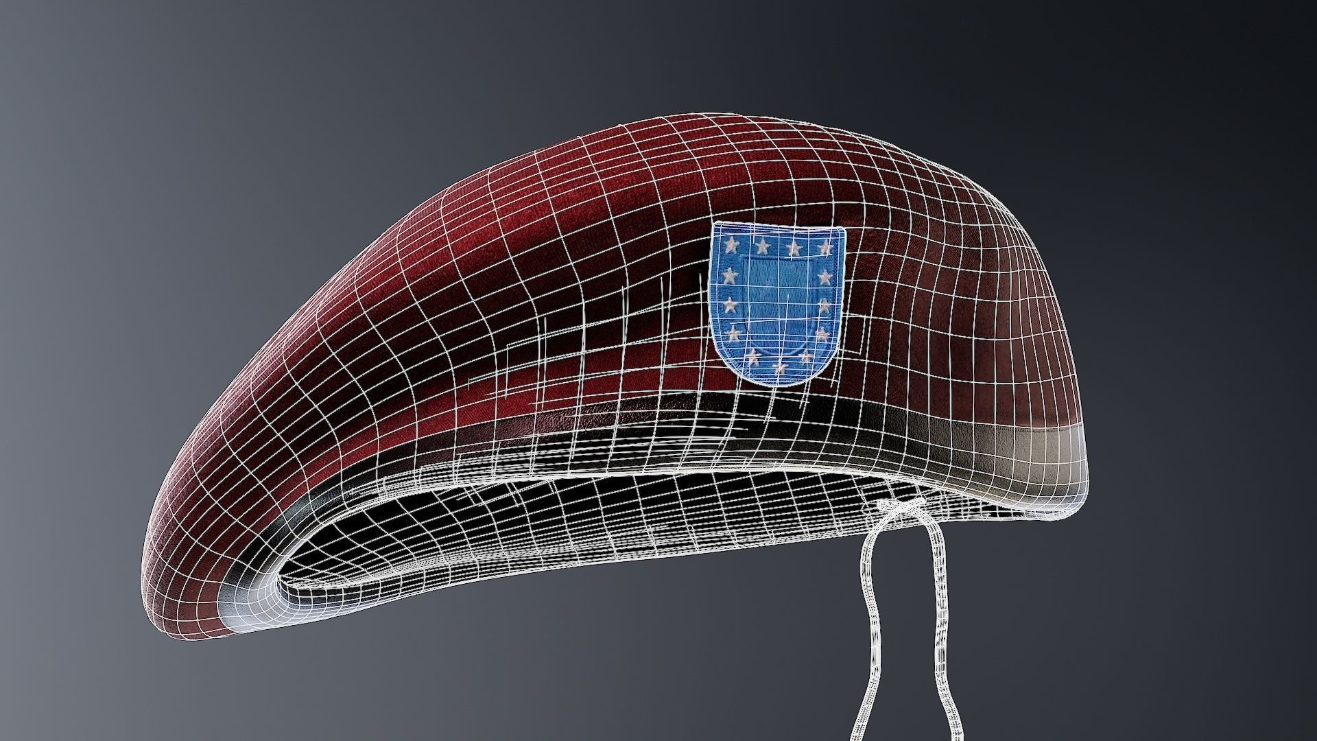 Army collection  Beret and Hand  Low-poly 3D model_43